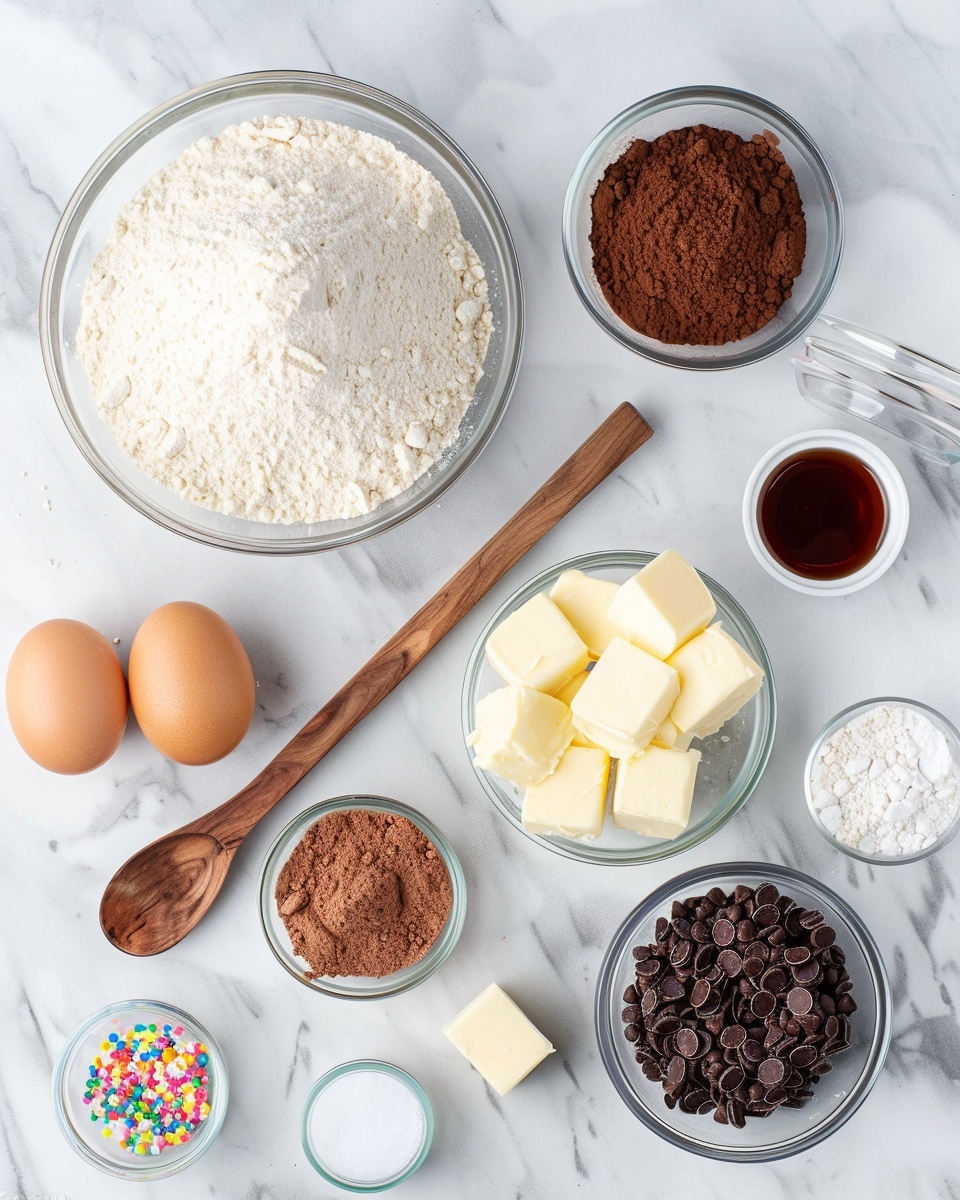 Large white baking tray filled with a full batch of round red velvet cookies, each half-dipped in smooth white icing adorned with small white pearl sprinkles, cookies arranged closely on crinkled parchment paper, rich red and white contrast emphasized, photographed from above on a white marble surface with natural lighting, professional food magazine hero shot photo taken with an iphone --ar 4:5 --v 7