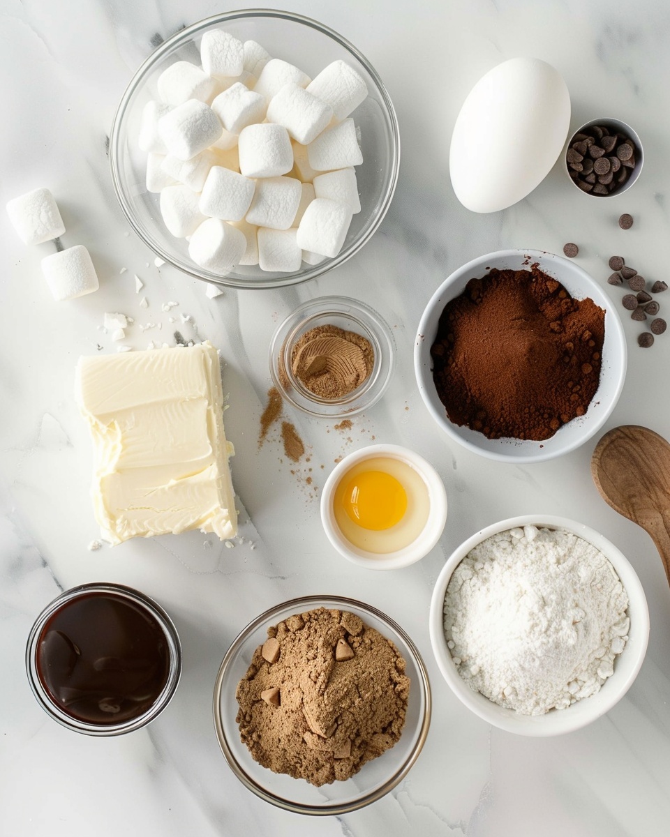 A white ceramic plate filled with a full batch of freshly baked triple chocolate marshmallow cookies, each cookie richly textured with dark chocolate dough, generously studded with melted chocolate chips and mini white marshmallows on top, arranged closely together without any missing pieces or cuts, captured in a professional 3/4 angle food magazine style shot on a pristine white marble background with natural lighting, highlighting the enticing chocolatey richness and soft marshmallow contrast, photo taken with an iphone --ar 4:5 --v 7