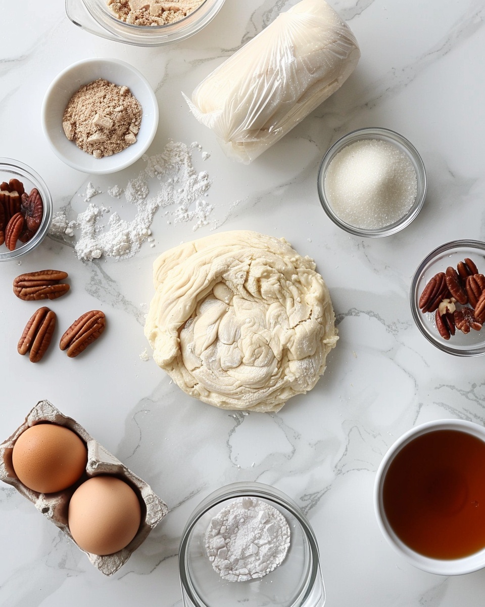 A large rectangular white ceramic baking dish filled with a whole uncut pecan pie bar dessert, featuring a golden-brown buttery crust topped generously with glossy, caramelized pecan halves and pieces, showcasing a rich, sticky filling beneath the crunchy nut layer, perfect and glossy under natural lighting, photographed from a professional 3/4 angle with the entire dish in frame on a white marble countertop, styled like a food magazine hero shot photo taken with an iphone --ar 4:5 --v 7