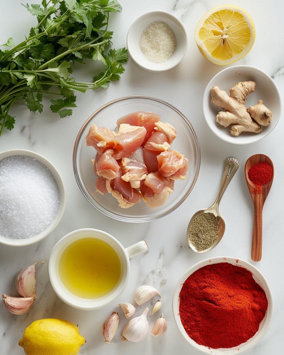 A bowl filled with a thick, creamy orange sauce with visible chunks of food underneath, likely meat or vegetables, coated evenly in the sauce. The dish is topped with small green cilantro leaves scattered across the surface. The bowl is white and sits on a white marbled surface, with some green leafy herbs seen in the background, adding a fresh touch. The texture of the sauce looks smooth but slightly grainy, with a rich, warm color. photo taken with an iphone --ar 4:5 --v 7