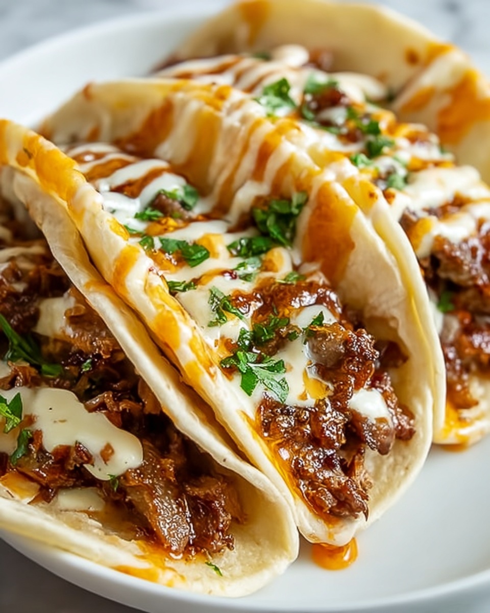 Garlic Butter Honey BBQ Beef Tacos Recipe