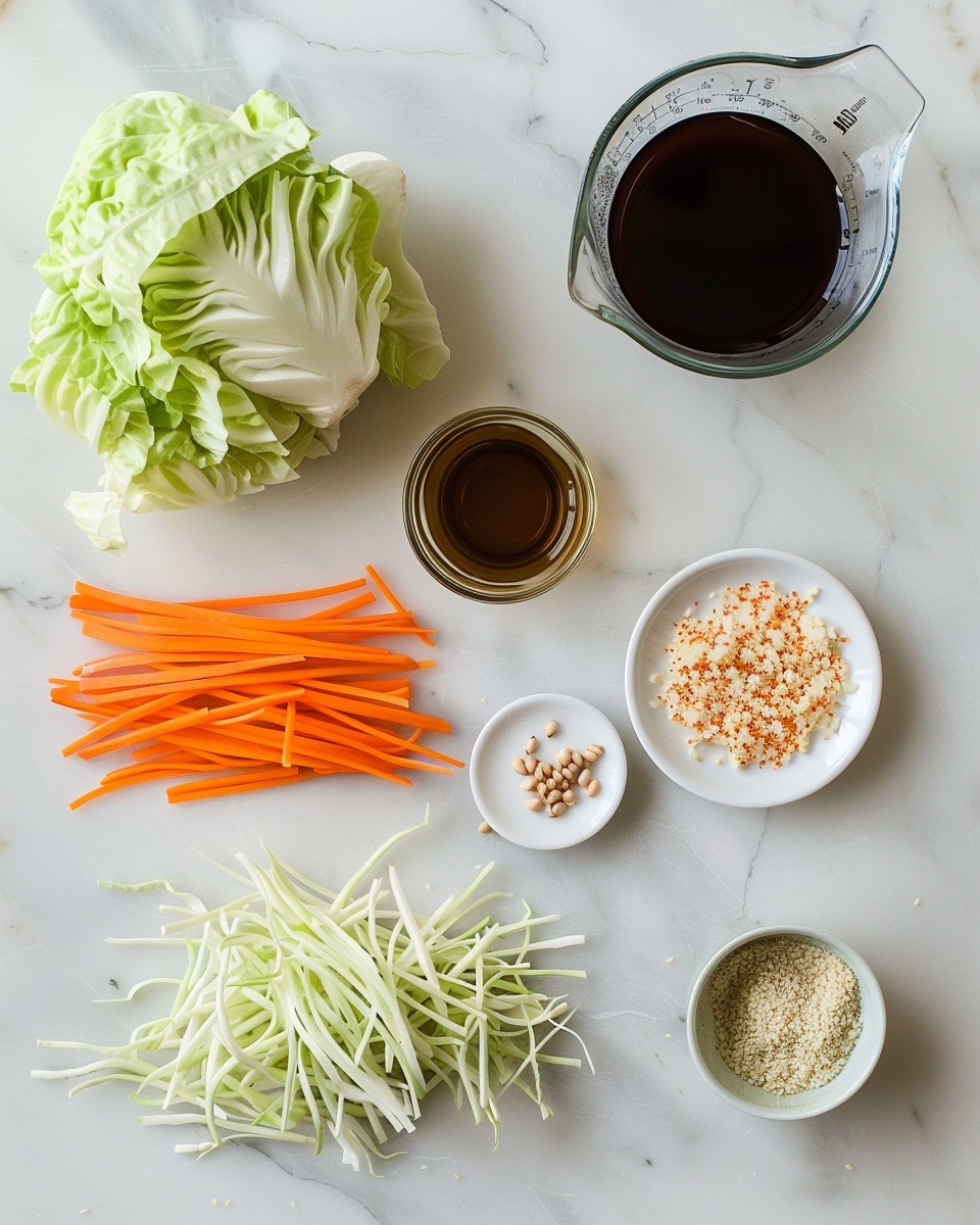 Large white enamel-coated cast iron pot filled with a generous batch of stir-fried noodles mixed with julienned carrots, thinly sliced cabbage, and sesame seeds, all evenly coated in a glossy savory sauce, showcasing vibrant colors and textures from the fresh vegetables and perfectly cooked noodles, shot from a 3/4 angle on a white marble countertop with natural lighting, styled as a hero food magazine photograph, photo taken with an iphone --ar 4:5 --v 7