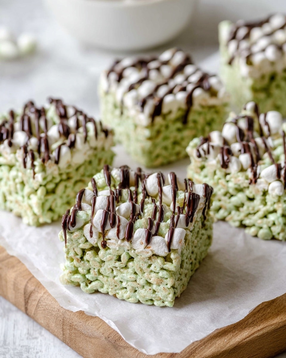 Pistachio Rice Krispie Treats with Dark Chocolate Recipe - Recipe Image