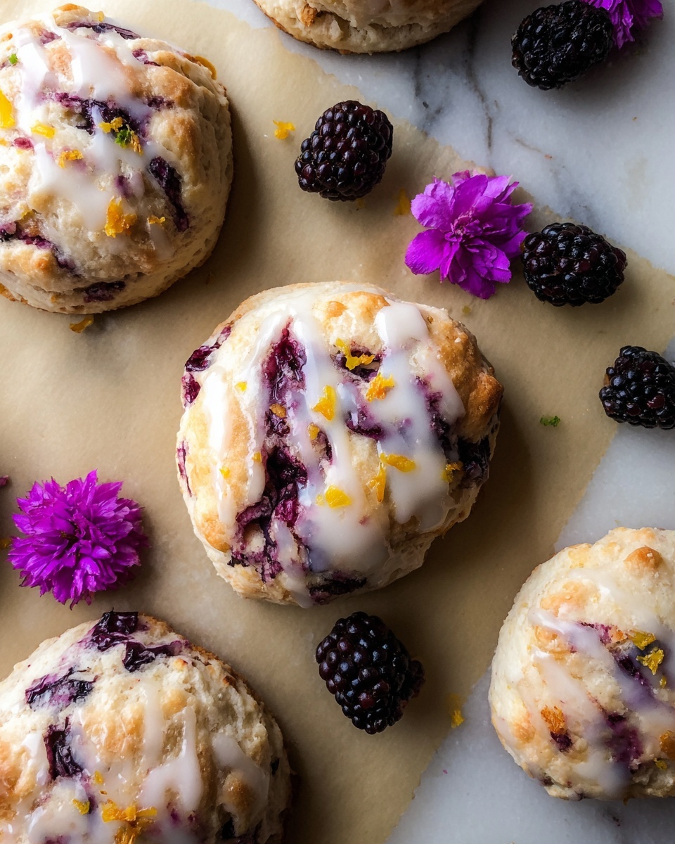 Earl Grey Blackberry Scones with Lemon Glaze Recipe