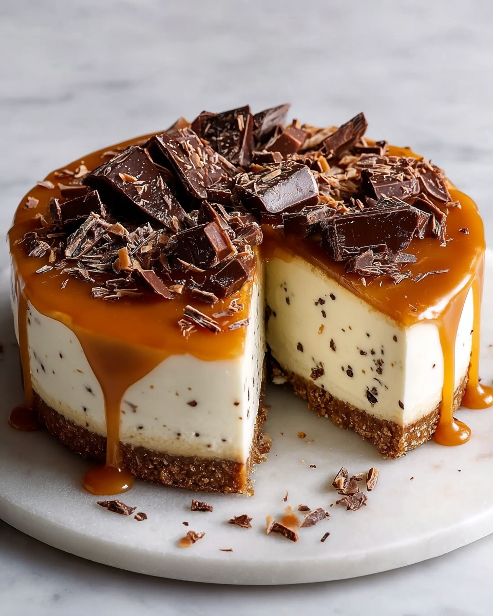 Toffee Caramel No-Bake Cheesecake Recipe