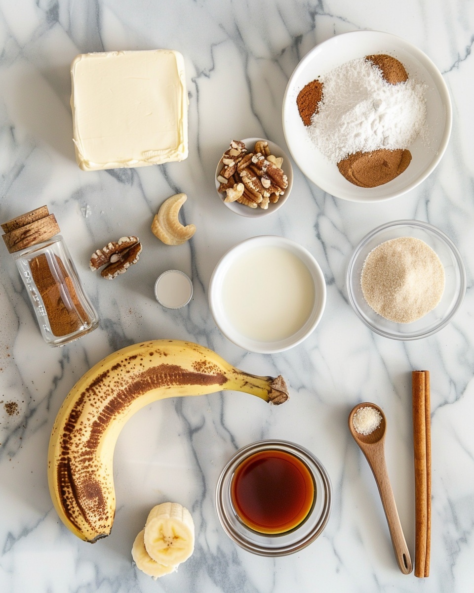 The image shows two scoops of light beige ice cream in a clear glass bowl. Each scoop is smooth with subtle texture lines and small chunks of pecans embedded inside the ice cream. On top of each scoop, there are a few whole pecan halves placed neatly as a garnish. The bowl is set on a white marbled surface with a blue and white checkered cloth underneath it. A silver spoon is visible in the corner of the image. Photo taken with an iphone --ar 4:5 --v 7