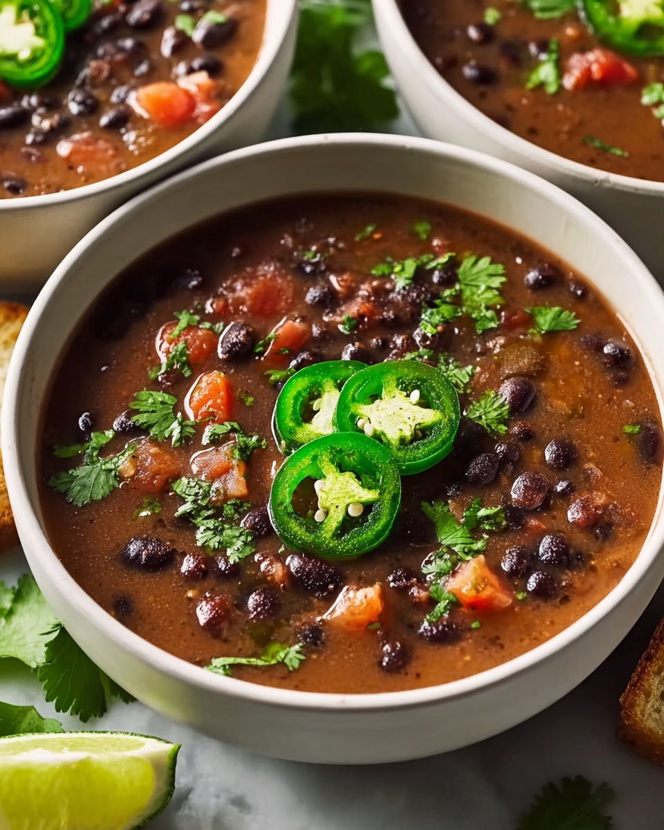 Creamy Black Bean Soup with Toppings Recipe