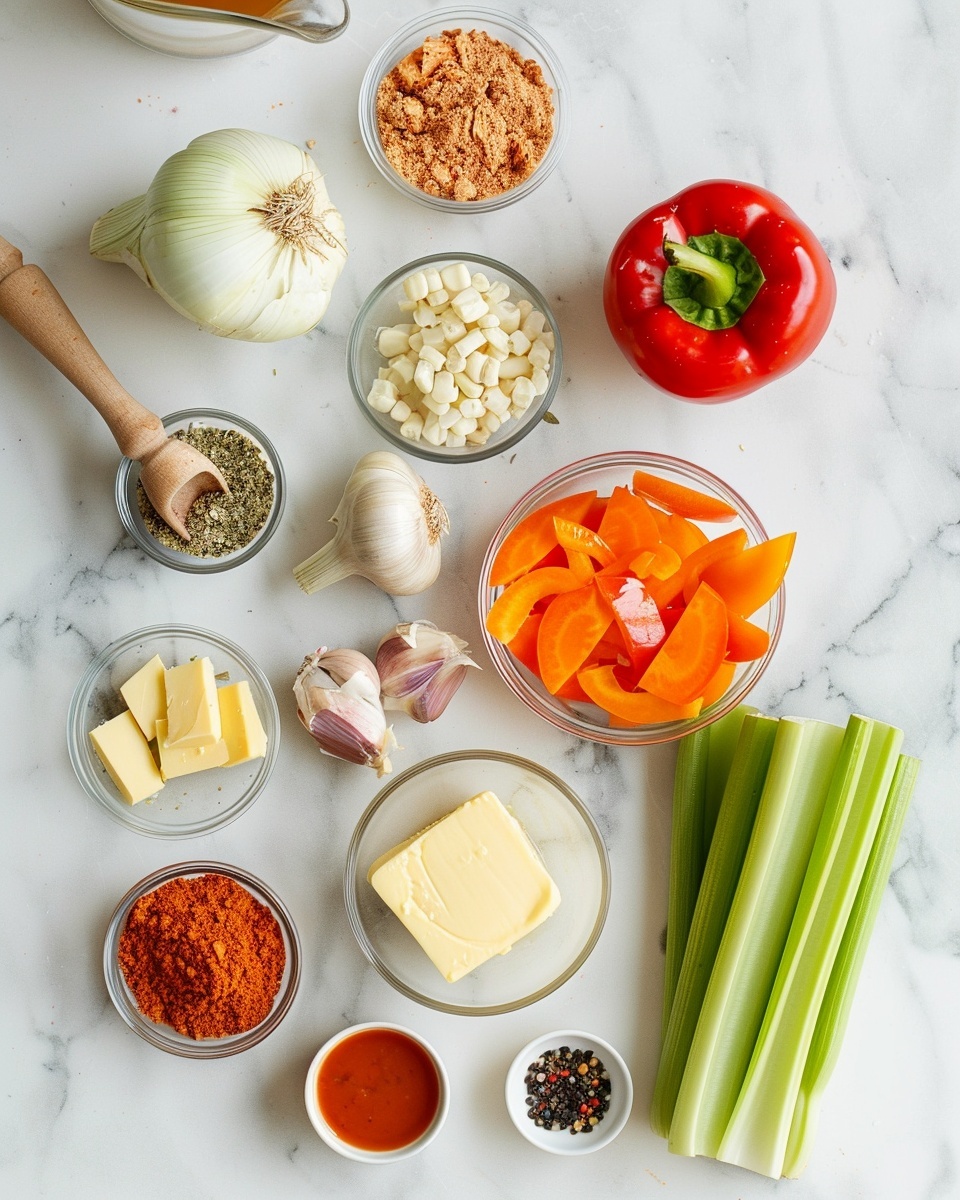 A large white bowl filled to the brim with vibrant chicken chili soup, abundant with chunks of shredded chicken, whole red kidney beans, and kernels of yellow corn all immersed in a rich, creamy, orangish broth, generously topped with a whole sliced avocado fan, scattered slices of fresh jalapeño, shredded melted cheese, and finely chopped green onions, sprinkled with cracked black pepper, shot from a professional 3/4 angle on a pristine white marble countertop under natural lighting, styled like a hero shot from a food magazine, whole dish fully visible in frame, photo taken with an iphone --ar 4:5 --v 7