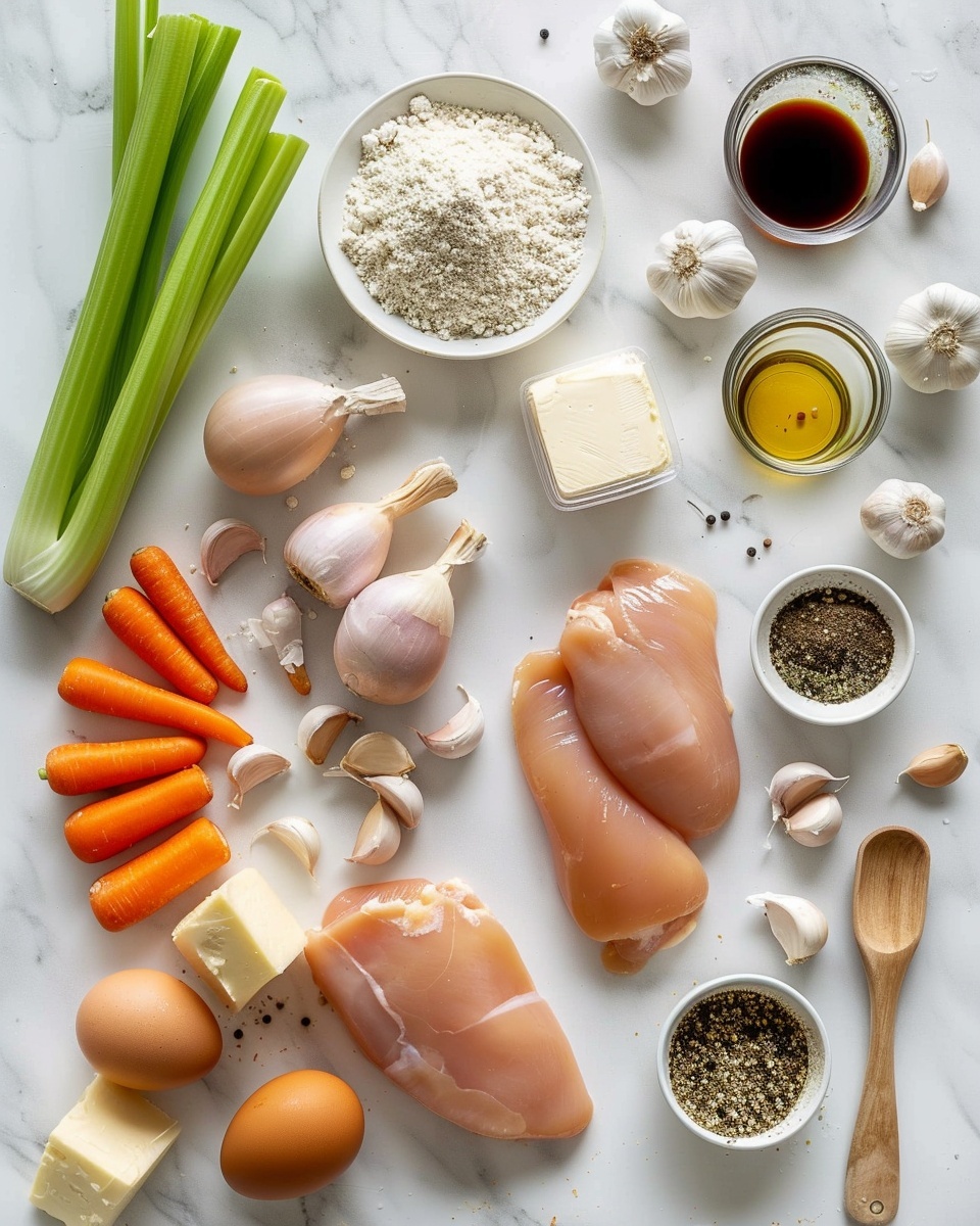 Cast iron skillet filled with four seasoned, perfectly seared chicken thighs swimming in a rich, creamy golden sauce, garnished generously with vibrant green chopped scallions and tender caramelized onions, whole dish shown from a close 3/4 angle on a white marble countertop with natural lighting, styled as a hero shot for a gourmet food magazine, photo taken with an iphone --ar 4:5 --v 7