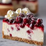 Cranberry Cheesecake with White Chocolate Mousse and Candied Cranberries Recipe