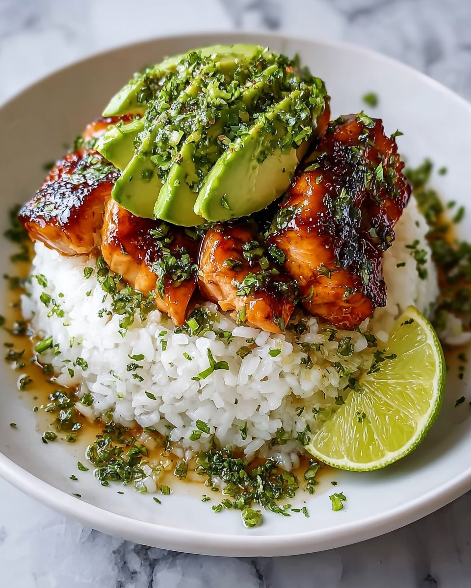 Honey Lime Chicken & Avocado Rice Stack for Easy Meal Prep Recipe