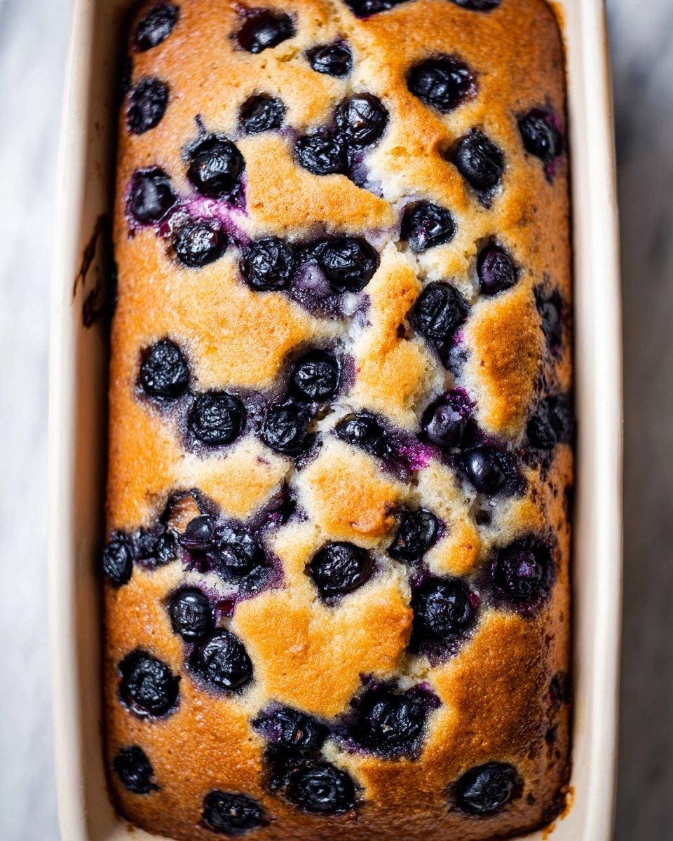 Lemon Blueberry Bread with Lemon Glaze Recipe 6 Single white plate holding one thick slice of blueberry loaf cake with a glossy white icing drizzle, close-up view showcasing the soft, moist crumb textured with bursts of whole blueberries and vibrant purple swirls inside, angled to reveal the golden brown crust and rich interior layers, placed on a white marble surface under natural light, styled like a food blog individual serving photo taken with an iphone --ar 4:5 --v 7