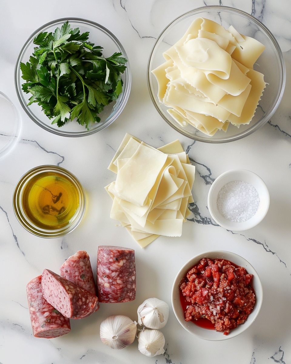 Full white rectangular baking dish filled with a hearty, richly layered baked lasagna, featuring golden melted cheese evenly spread on top with hints of fresh parsley sprinkled over a thick tomato and ground meat sauce, sheets of pasta peeking through the layers, tomato chunks and melted mozzarella visible beneath the cheese, shot at a 3/4 angle to capture the entire dish on a white marble surface with natural lighting, styled like a professional food magazine hero shot, photo taken with an iphone --ar 4:5 --v 7