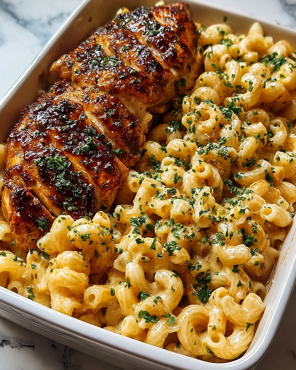 High-Protein Honey Garlic Butter Chicken with Mac & Cheese Recipe