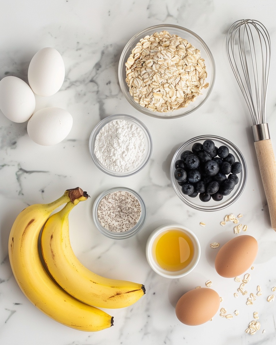 Blueberry Banana Baked Oatmeal Cups Recipe 5 Large white baking dish filled with a freshly baked batch of golden-brown oatmeal blueberry muffins, packed with whole blueberries and oats visible throughout the moist texture, bursting with natural sweetness and a hint of cinnamon, arranged neatly in the pan, whole dish captured in a professional 3/4 angle shot on a white marble surface with soft natural lighting, evoking a warm and wholesome homemade feel, photo taken with an iphone --ar 4:5 --v 7