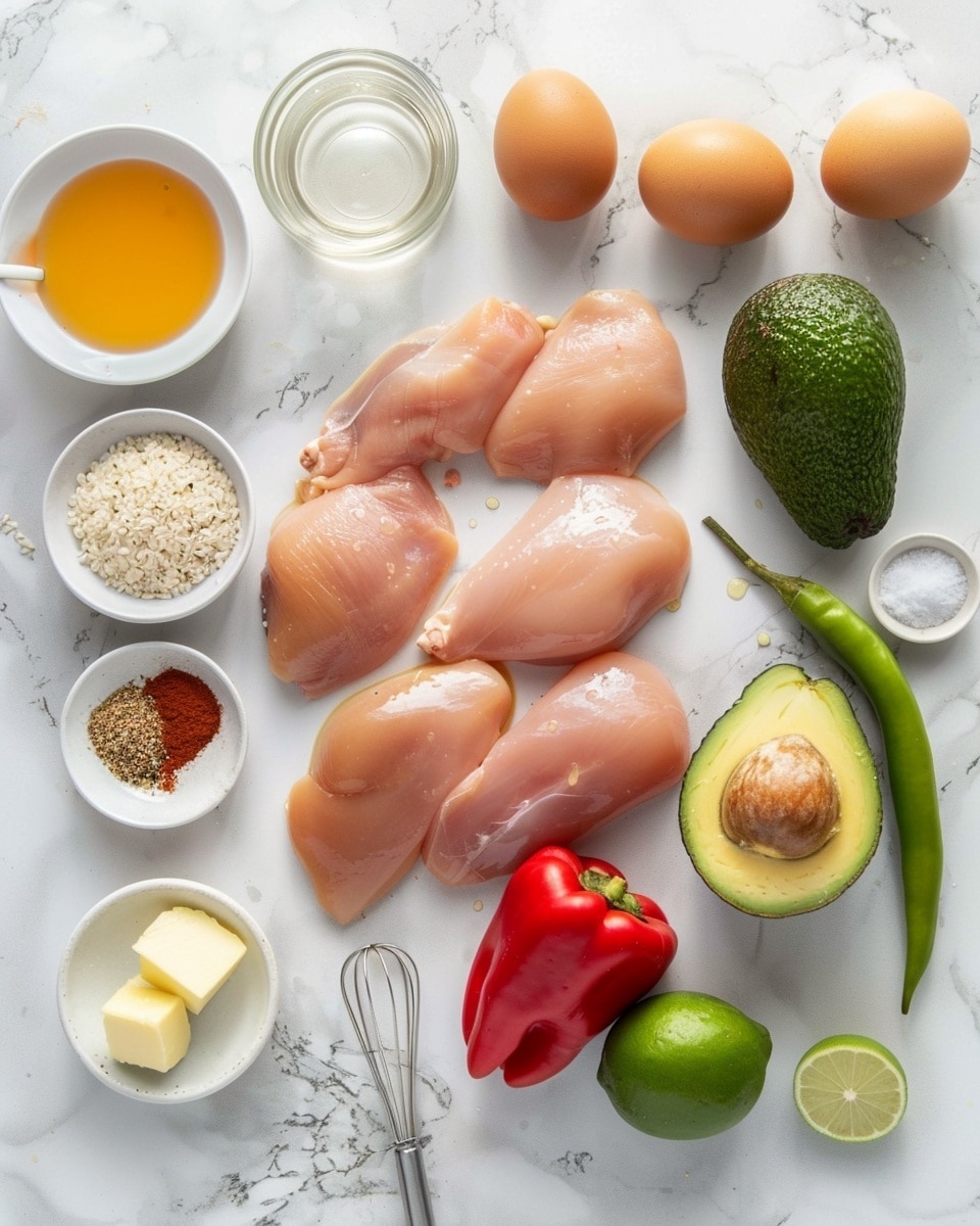 Large white bowl filled with tender, golden glazed grilled chicken thighs arranged whole atop a generous bed of fluffy white rice, garnished with fresh chopped cilantro, slices of ripe avocado layered beautifully on top, and wedges of vibrant green lime around the edge, the dish showcasing a glossy, flavorful sauce pooling subtly at the bottom, photographed at a professional 3/4 angle on white marble with natural lighting, styled like a hero shot from a food magazine, photo taken with an iphone --ar 4:5 --v 7