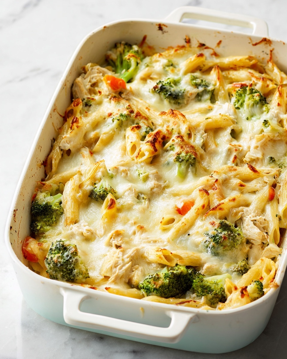 Chicken Penne Casserole with Broccoli and Parmesan Recipe