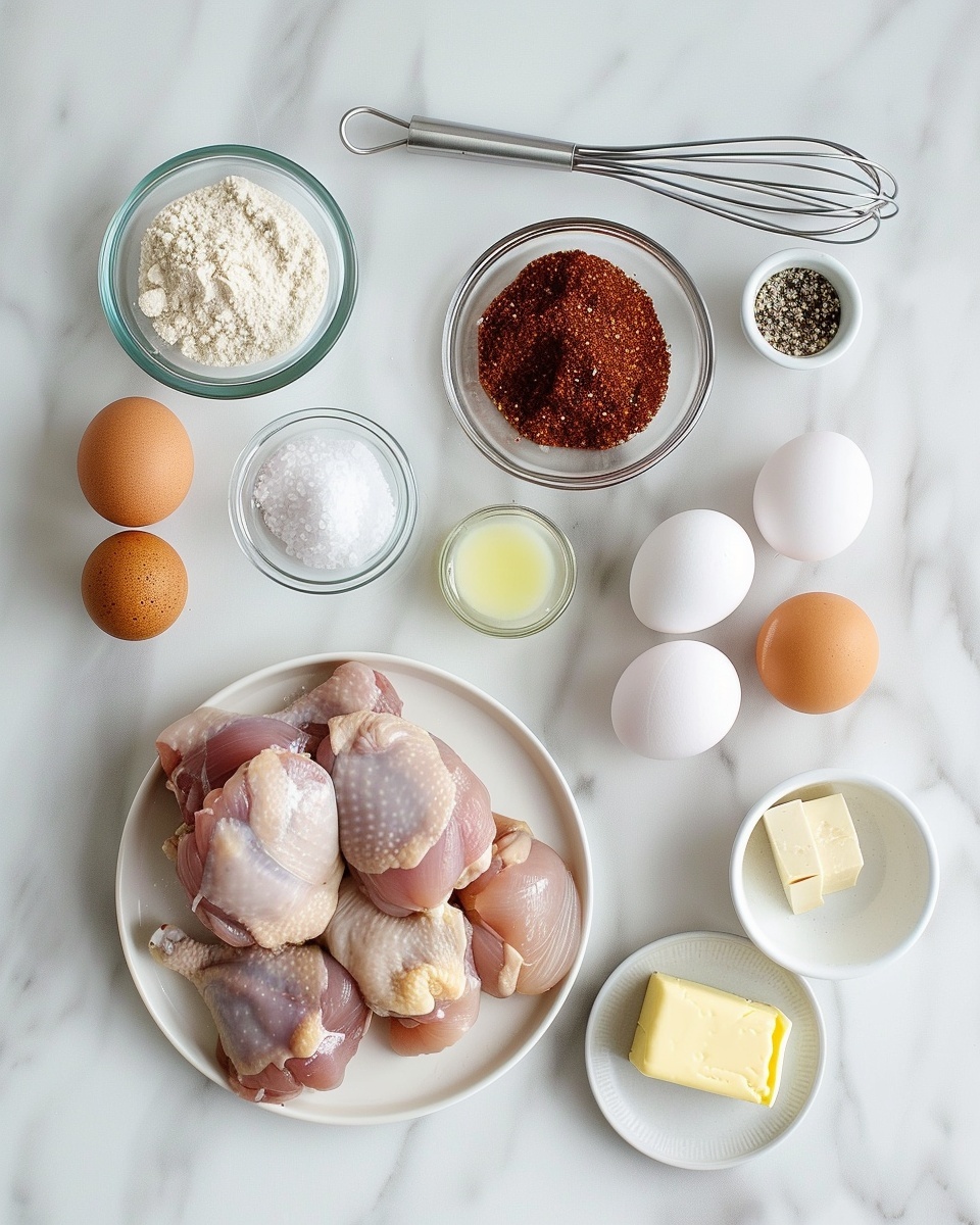 Large white platter heaped with multiple golden brown grilled chicken thighs, each with visible char marks and speckled with herbs and cracked black pepper, showing the complete serving of tender, juicy chicken thighs arranged attractively on the plate, photographed at a 3/4 angle on a white marble countertop in natural light, professional food styling photo taken with an iphone --ar 4:5 --v 7