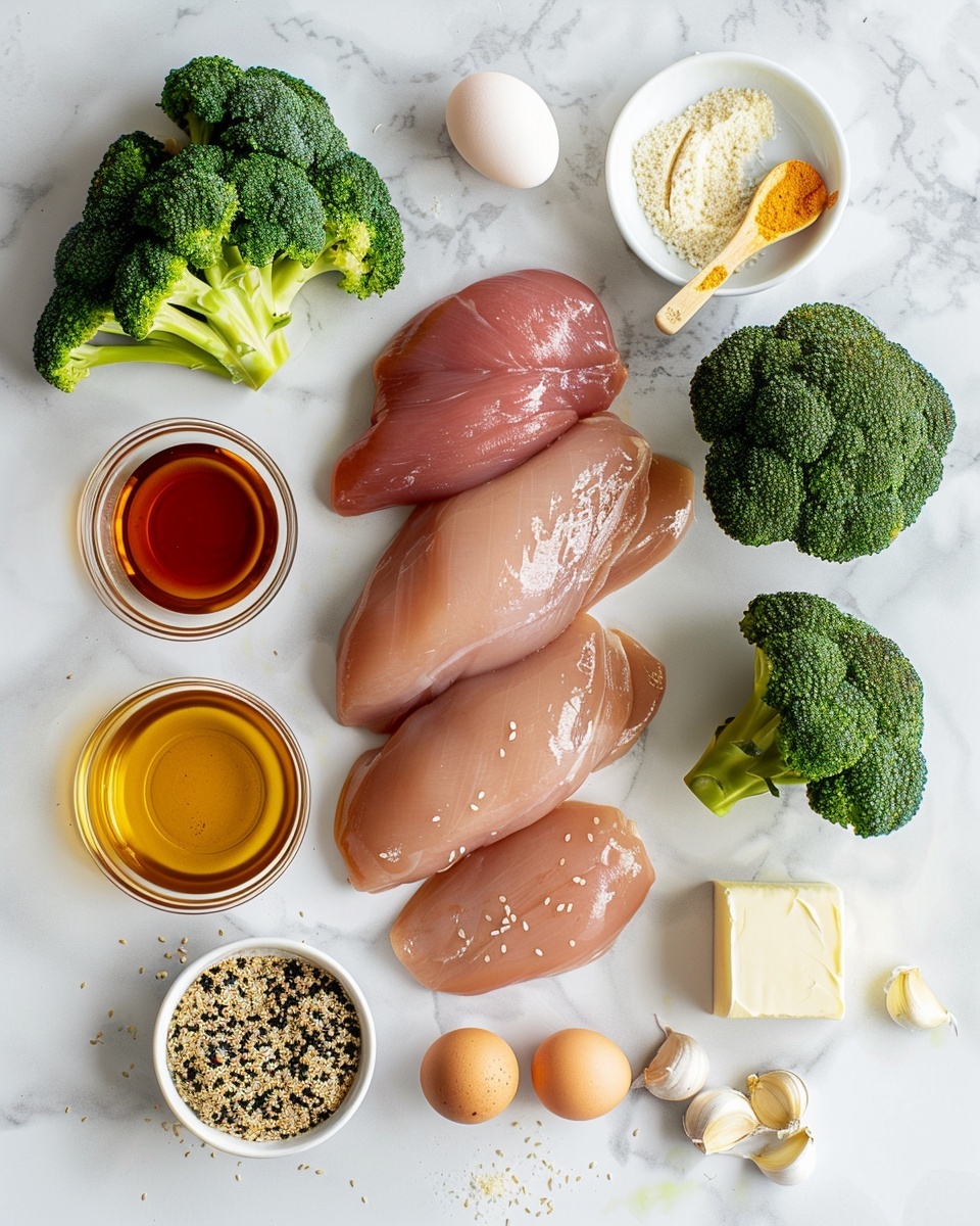 Large white bowl filled with a whole serving of grilled teriyaki chicken, glazed with shiny teriyaki sauce and sprinkled with sesame seeds, arranged atop a generous bed of fluffy white rice. Surrounding the chicken, vibrant green steamed broccoli florets, fresh sliced avocado drizzled with creamy dressing, shredded orange carrots, and garnished with colorful microgreens. The entire dish is showcased from a 3/4 angle on a white marble surface under natural lighting, styled like a professional food magazine hero shot, photo taken with an iphone --ar 4:5 --v 7