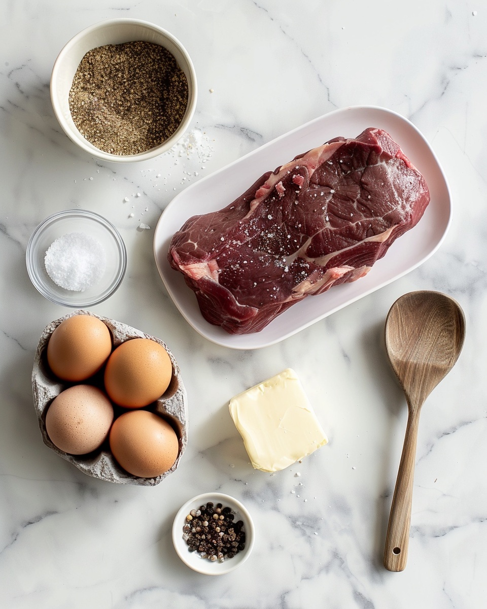 Large white serving platter filled with a whole roast pot roast, tender and juicy with a rich, dark caramelized crust, surrounded by an abundant assortment of perfectly roasted baby potatoes and chunky carrot pieces garnished with fresh parsley, arranged for an impressive, complete presentation, photographed from a 3/4 angle on a white marble countertop with natural lighting, professional food styling photo taken with an iphone --ar 4:5 --v 7