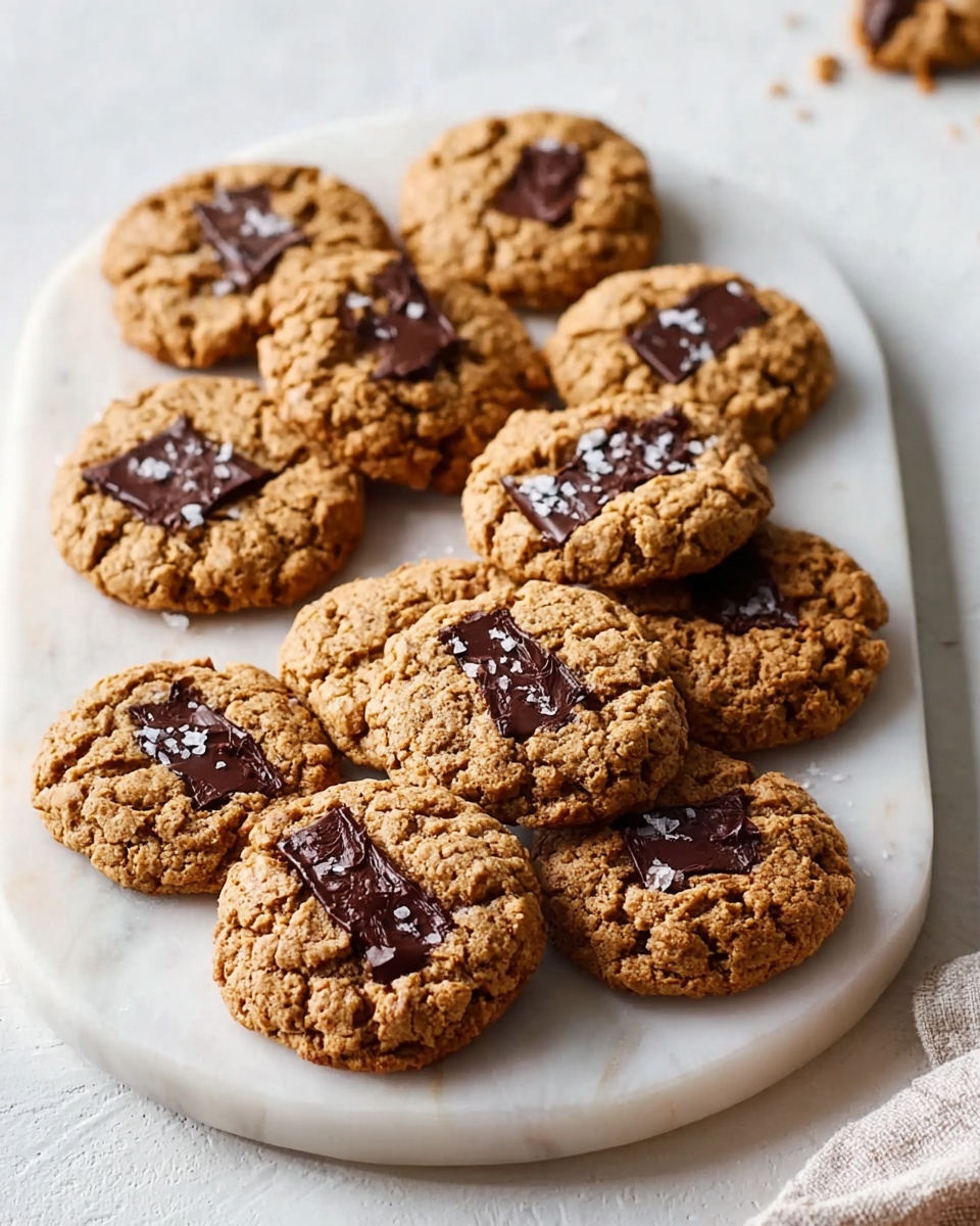 Single white plate showcasing one large, thick chocolate chunk cookie with a visible broken edge revealing a tender, chewy interior dotted with melted dark chocolate pieces, sprinkled lightly with flaky sea salt on top, crumbs scattered artfully around the plate, close-up angled shot emphasizing the texture contrast between the crispy exterior and soft center, set on a white marble background with natural lighting, styled like a food blog individual serving photo taken with an iphone --ar 4:5 --v 7