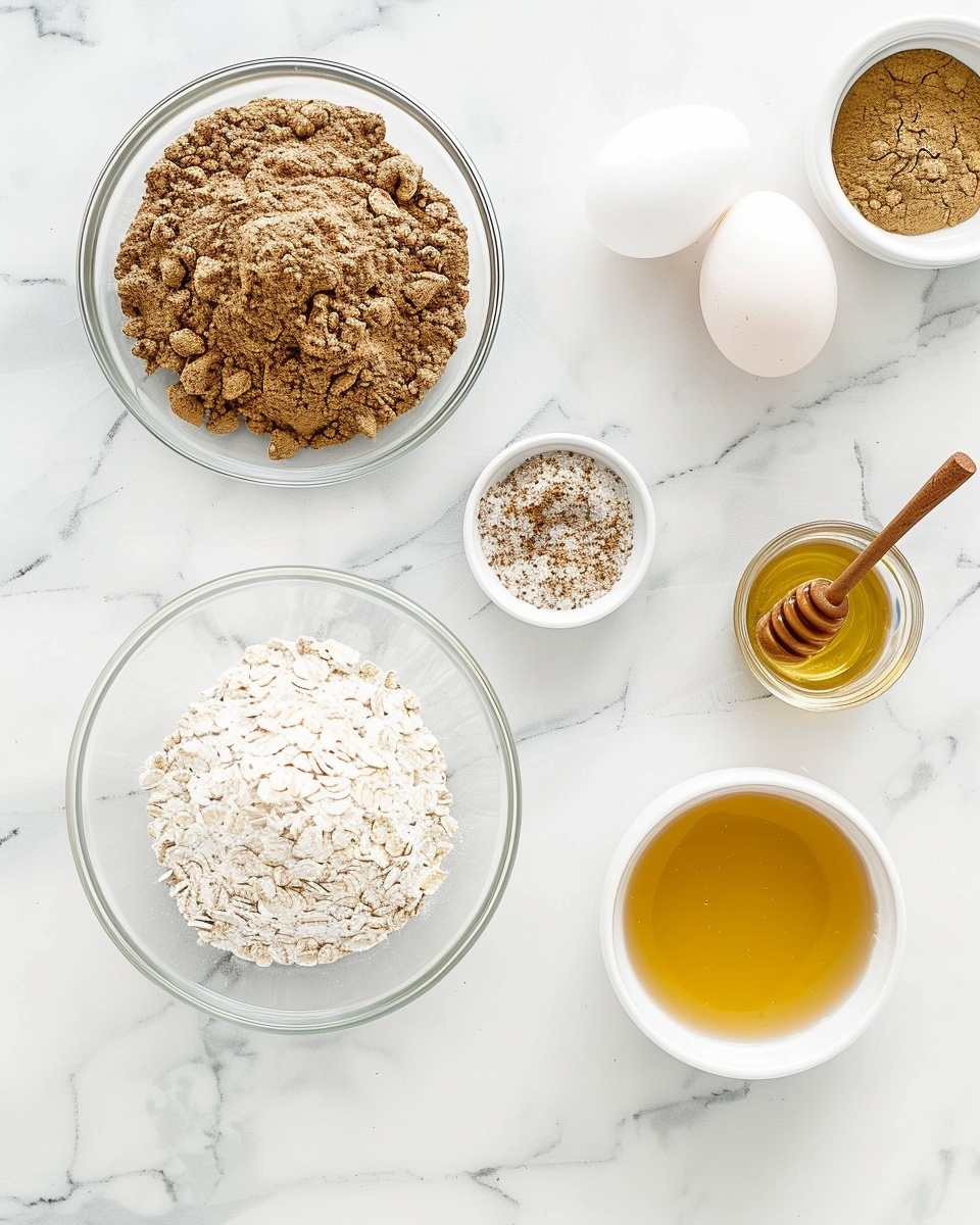 Oatmeal Crust Breakfast Pizzas Recipe 5 Single white plate with a neatly stacked single serving of homemade crisp oat flatbreads, close-up angle capturing the textured layers of whole grain oats and the slightly uneven edges revealing a rustic interior, placed on a white marble surface with natural lighting, styled as an intimate food blog shot showing the wholesome, hearty crumb and grainy texture photo taken with an iphone --ar 4:5 --v 7