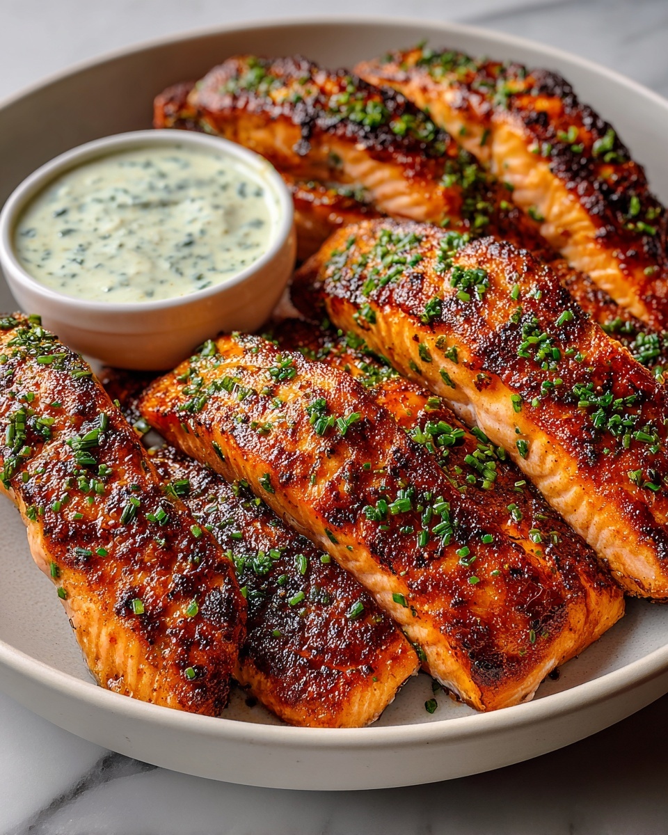 Crispy Salmon Strips with Herb Tartar Dip Recipe