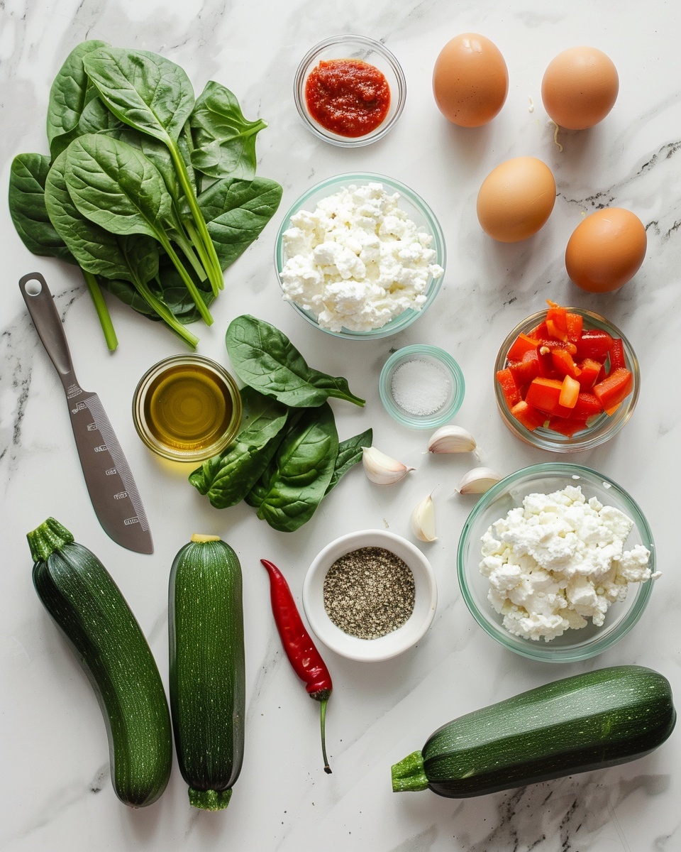 White rectangular baking dish filled with a full tray of stuffed zucchini boats layered with vibrant green zucchini halves generously filled with a creamy mixture, topped with rich marinara sauce and melted mozzarella cheese sprinkled with grated parmesan and finely chopped fresh herbs, lightly dusted with red pepper flakes, all beautifully roasted to a golden bubbly finish, shown from a 3/4 angle on a white marble countertop with natural lighting, professional food magazine hero shot photo taken with an iphone --ar 4:5 --v 7