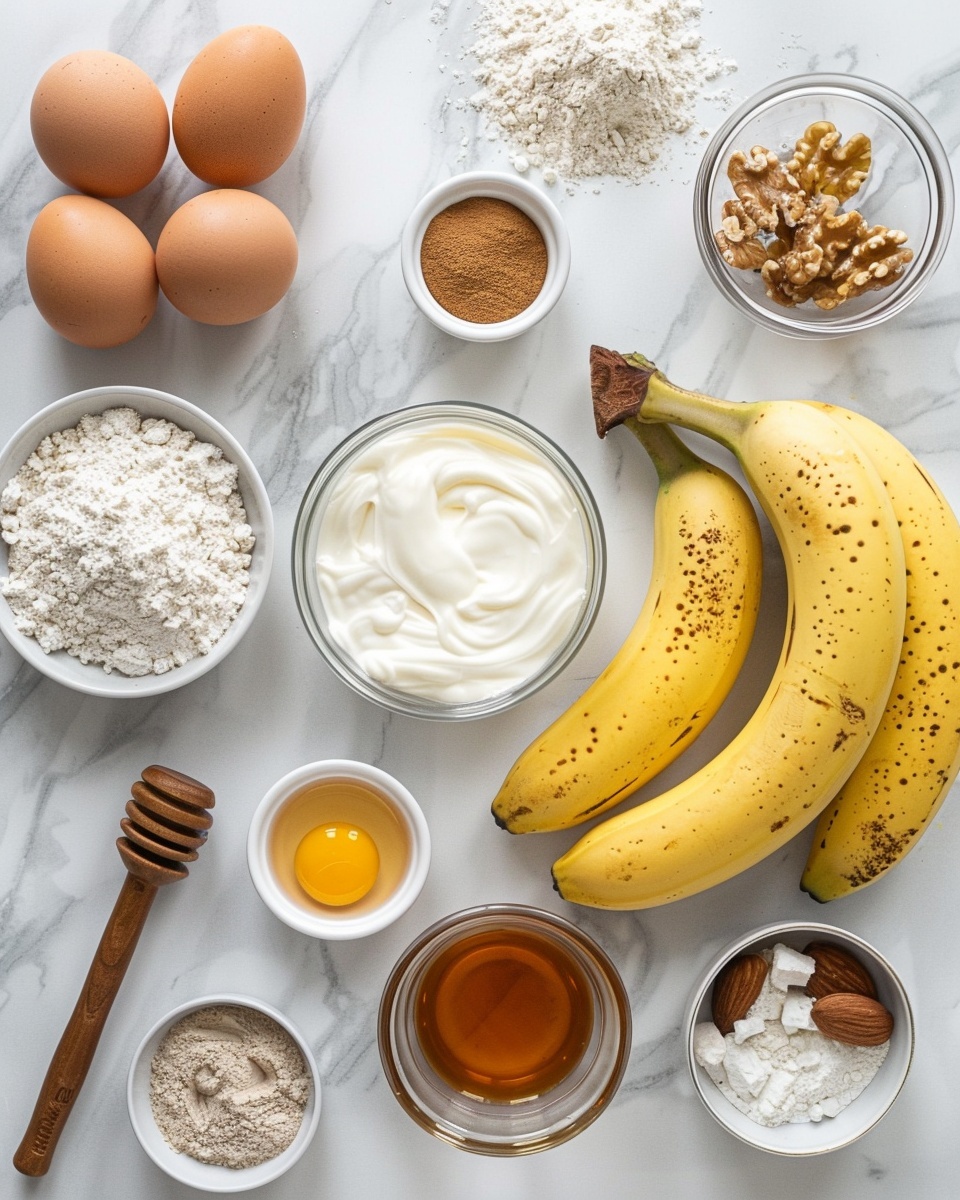 Single white plate featuring a close-up of one moist banana oatmeal muffin sliced in half to reveal its soft, tender crumb and small bits of oats inside, topped with a dried banana slice on top, angled to show the texture and layers of the muffin's interior, natural lighting highlighting the warm golden-brown color, styled on a white marble surface, intimate food blog style photo taken with an iphone --ar 4:5 --v 7
