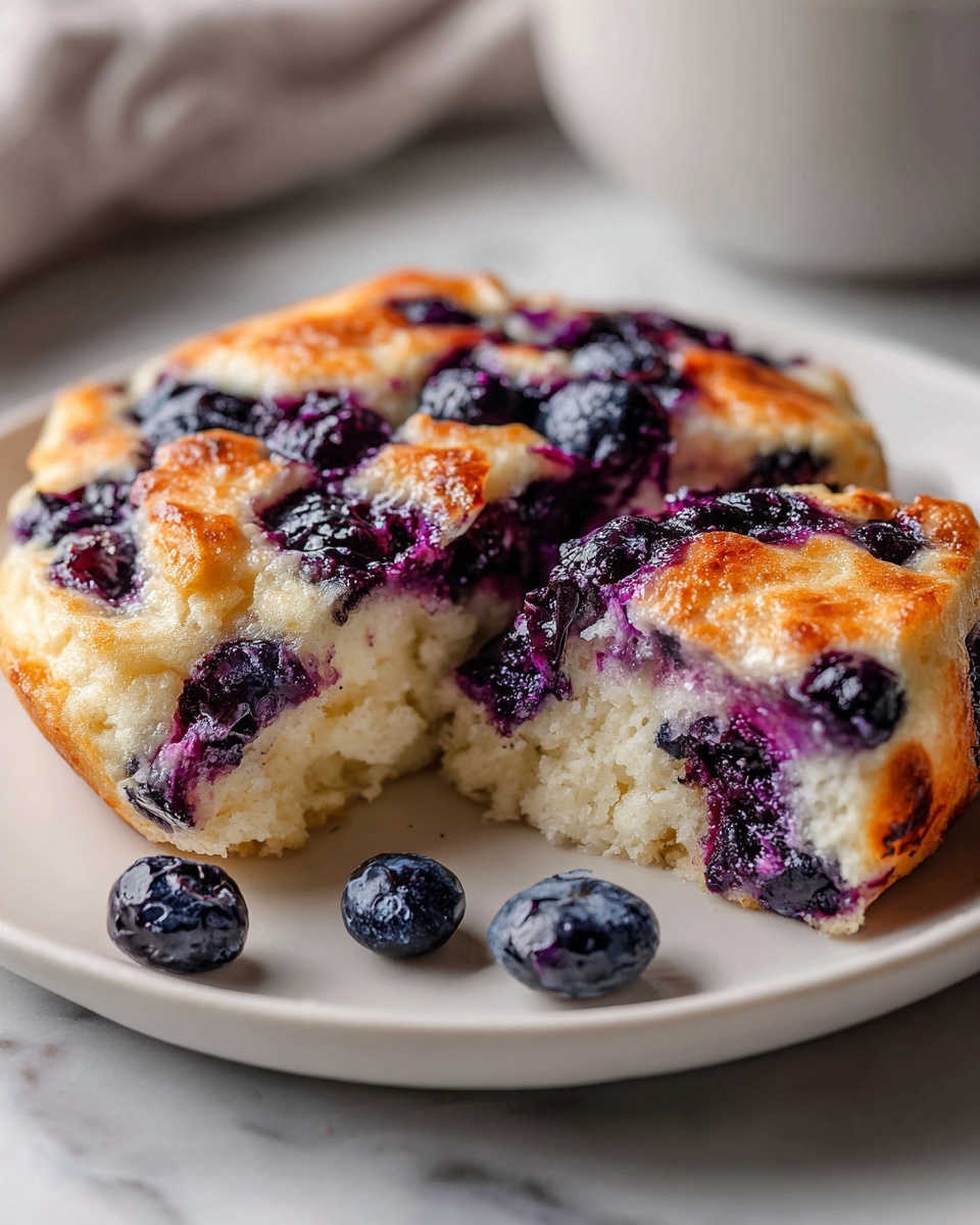Fluffy Cottage Cheese Blueberry Cloud Bread Recipe 6 White serving tray filled with multiple freshly baked blueberry-filled sweet buns, each with a golden-brown top and visible plump blueberries bursting with juice, arranged close together showcasing the soft, fluffy texture of the dough and the rich vibrant purple filling inside, photographed from a 3/4 angle on a white marble surface under natural lighting, professional food styling photo taken with an iphone --ar 4:5 --v 7