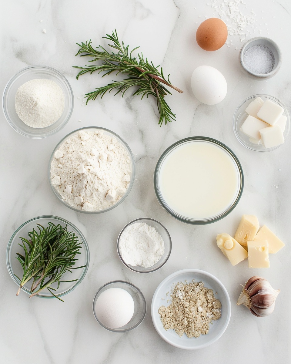 Rosemary Garlic Pull Apart Bread Recipe 5 Single white plate with one thick slice of soft, golden garlic herb pull-apart bread showing the airy interior filled with melted cheese strands and flecks of fresh parsley, topped with flaky sea salt and a small rosemary sprig for garnish, close-up angled shot capturing the texture and rich buttery layers, placed on a white marble surface under natural lighting, styled like a food blog serving photo taken with an iphone --ar 4:5 --v 7