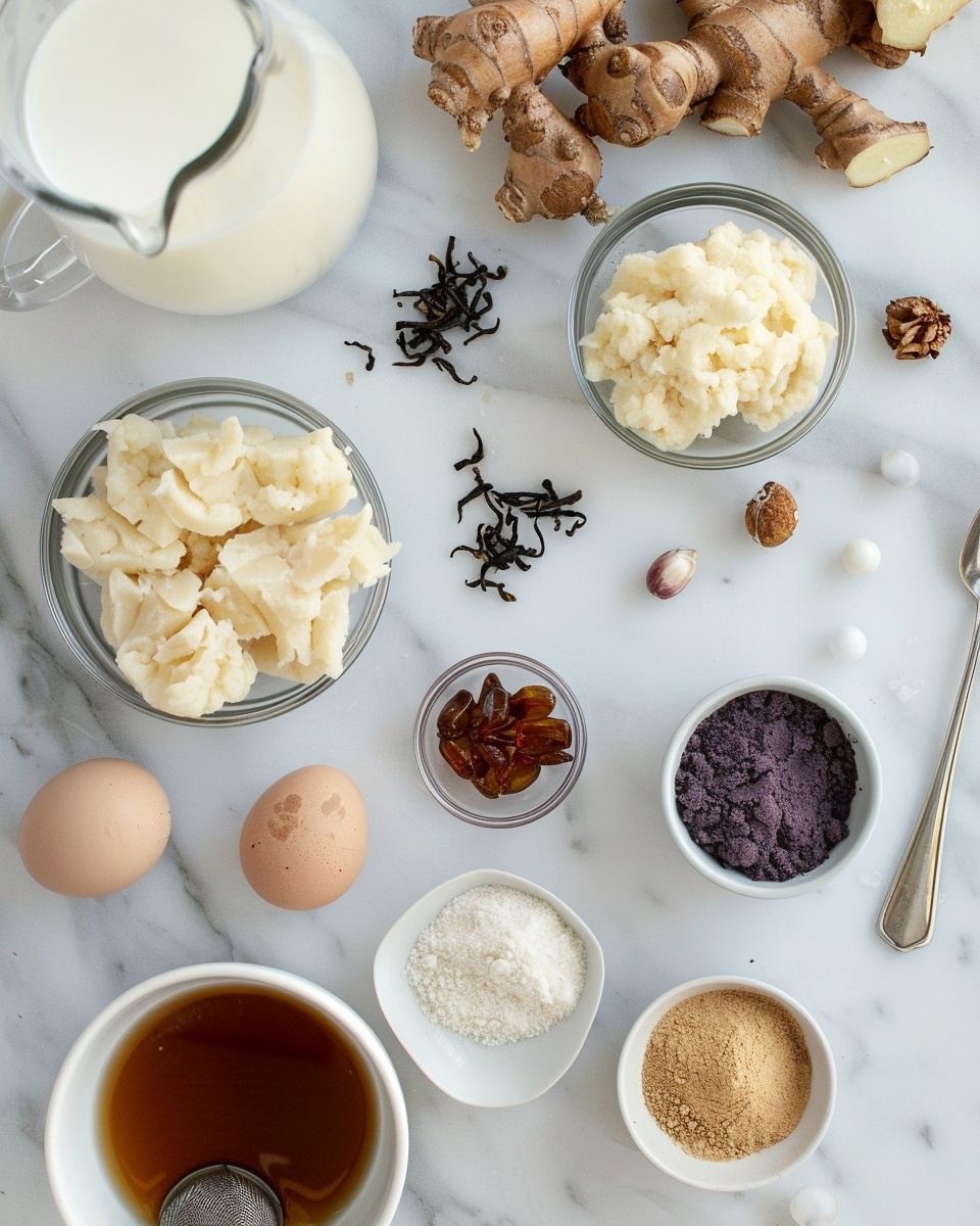 Single white glass filled with a close-up serving of vibrant purple taro bubble tea, showcasing smooth, creamy liquid mixed with a generous amount of glossy black tapioca pearls resting at the bottom and floating near the ice cubes, a sleek copper straw inserted, all set on a white marble surface with natural light highlighting the textured glass and vivid colors, intimate styled beverage photo taken with an iphone --ar 4:5 --v 7