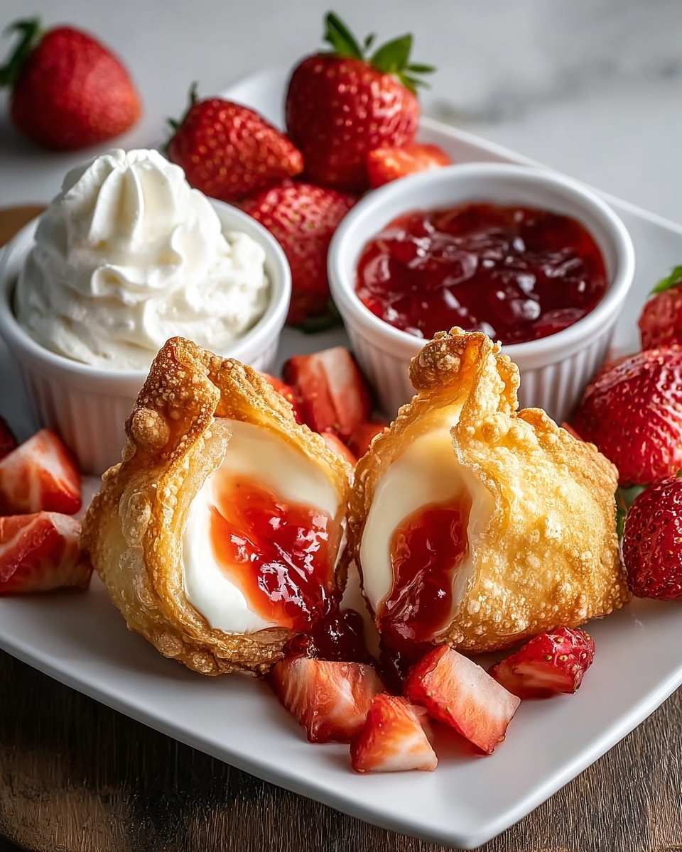 Strawberry Cheesecake Wontons (Fried, Baked, or Air Fryer) Recipe