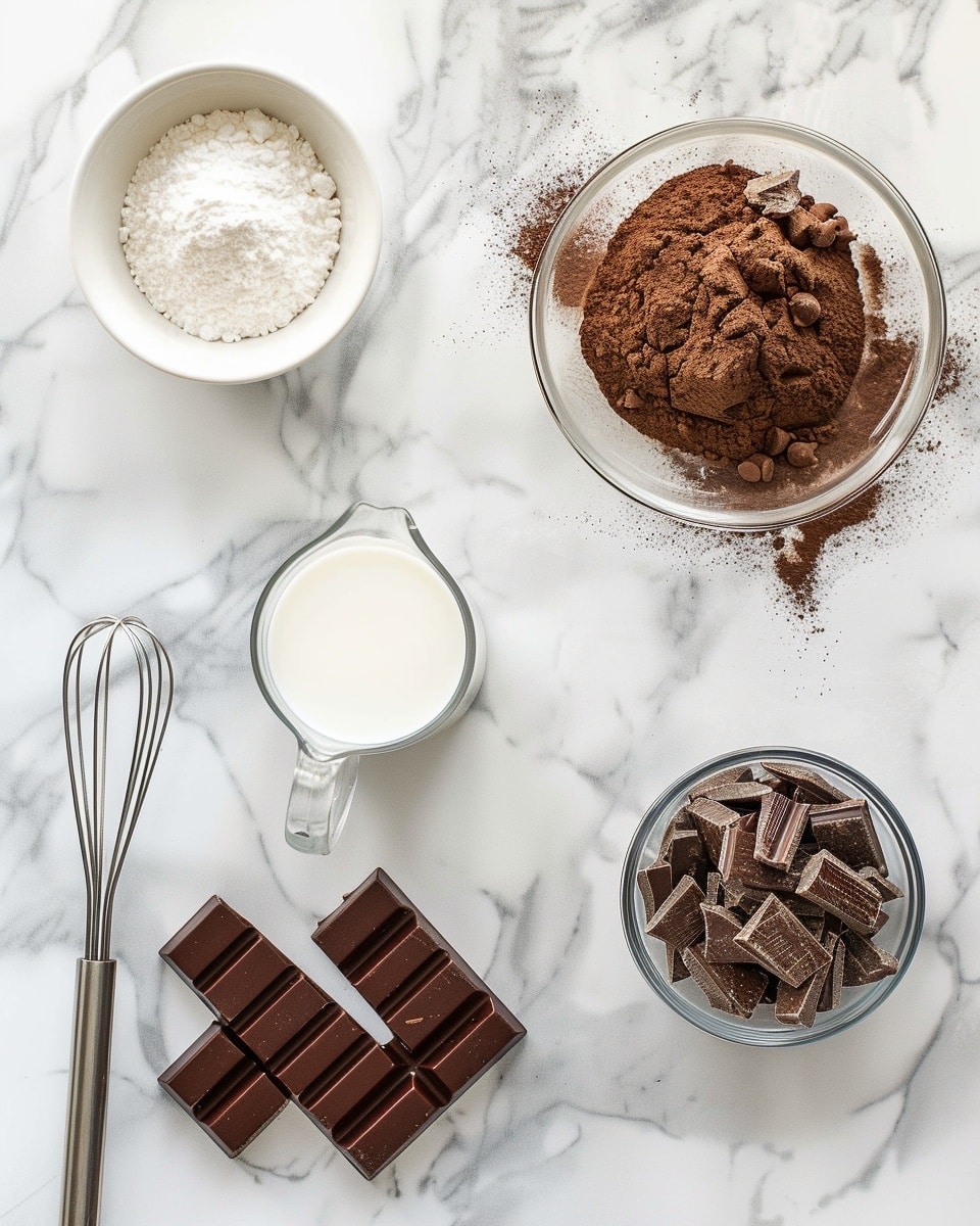 Two large white ceramic mugs filled with rich, velvety hot chocolate topped generously with fluffy, swirling whipped cream, arranged side by side on a white marble countertop with natural light highlighting the smooth texture of the drink and the soft peaks of cream, styled as a cozy, inviting hero shot from a food magazine, whole presentation shown --ar 4:5 --v 7