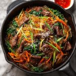 Japchae: Korean Glass Noodle Stir-Fry with Beef and Vegetables Recipe