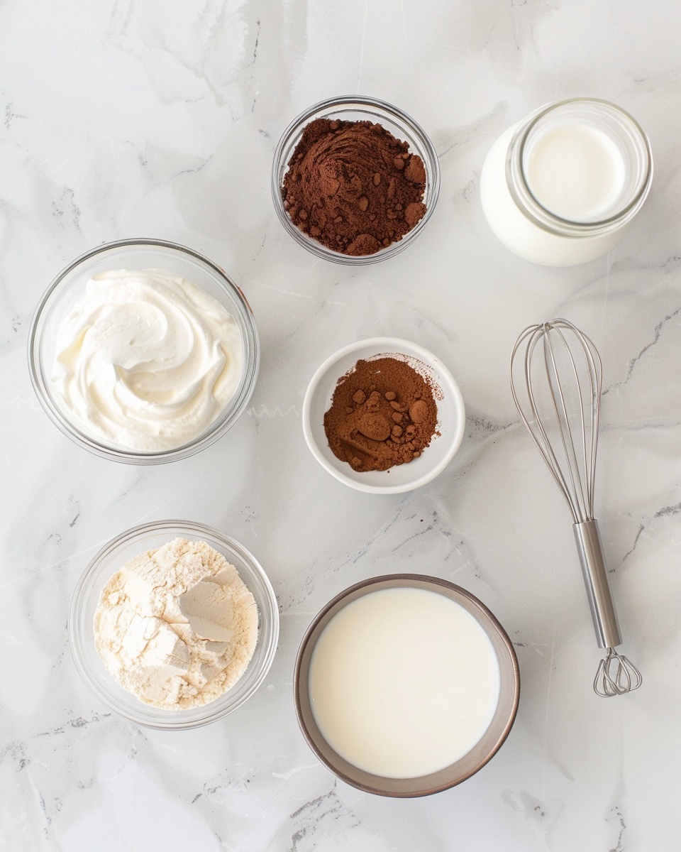 A large white ceramic bowl filled with rich, silky chocolate mousse topped with an abundance of finely chopped dark chocolate pieces, showcasing a smooth, creamy texture with a glossy finish, the entire dish elegantly presented on a white marble countertop with natural lighting, photographed from a professional 3/4 angle, styled like a hero shot from a gourmet food magazine, photo taken with an iphone --ar 4:5 --v 7