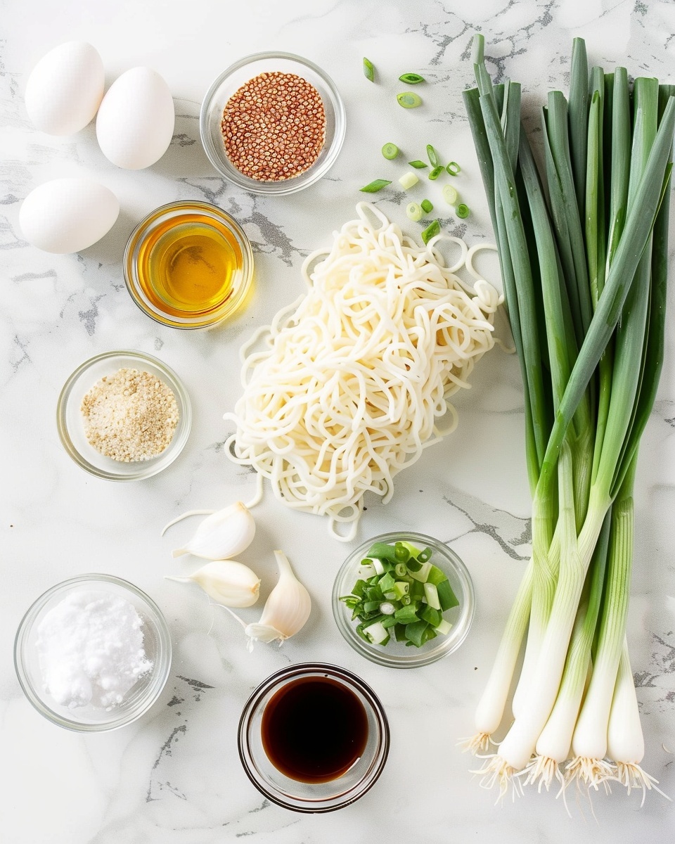 Two large white serving bowls filled with fully cooked, glossy brown stir-fried noodles mixed with fresh bean sprouts and vibrant green scallions, noodles piled high and intertwined, presented on a white marble countertop with natural lighting, professional food styling photo taken with an iphone --ar 4:5 --v 7