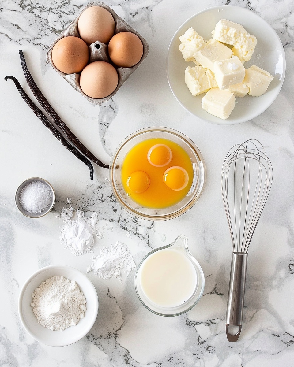 Single white bowl with a smooth, creamy serving of vanilla bean custard, small visible specks of vanilla throughout, softly swirled surface, presented on a white marble background with natural light highlighting the rich texture, intimate close-up view emphasizing the luscious and silky consistency, styled as a ready-to-eat portion, photo taken with an iphone --ar 4:5 --v 7