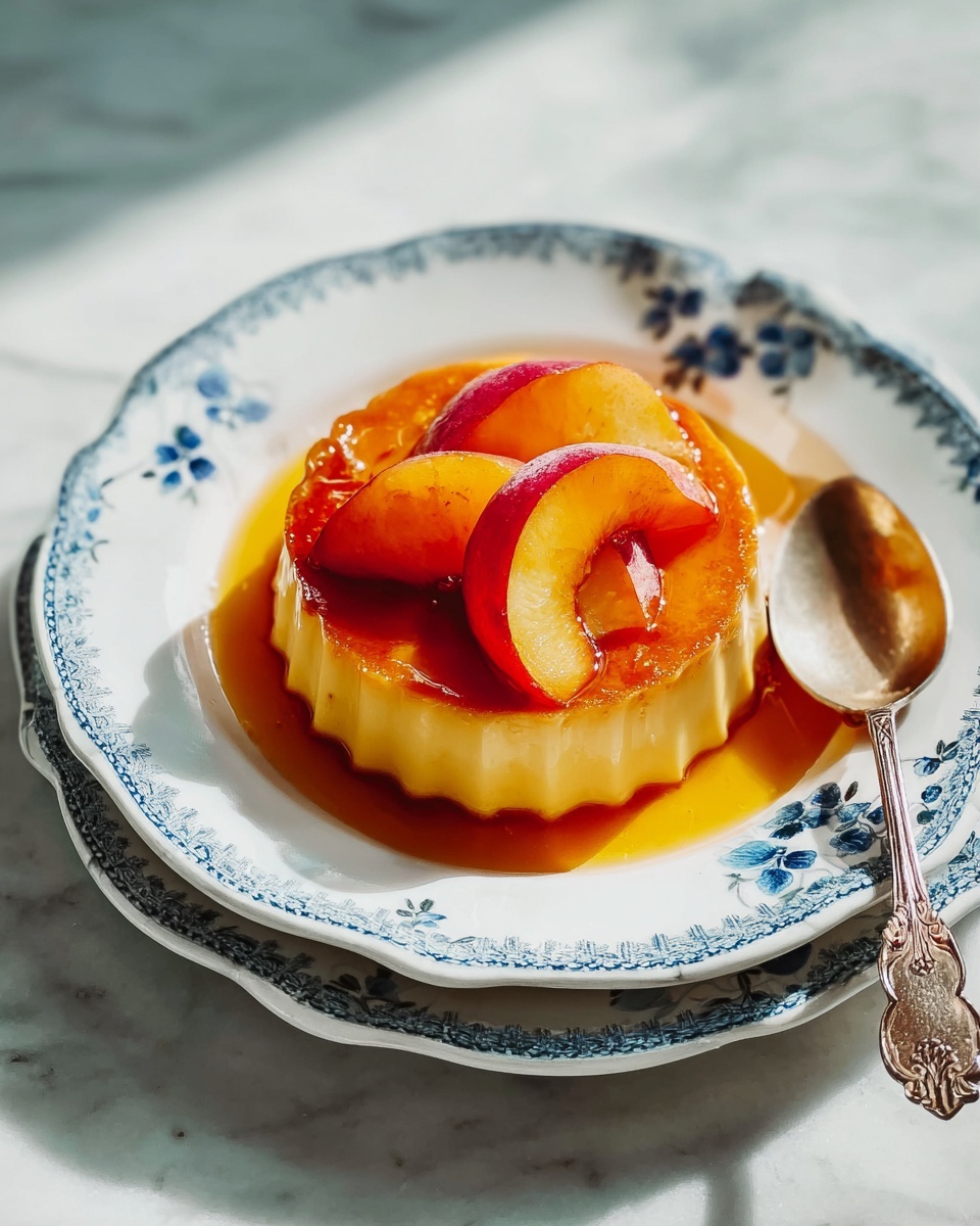 Buttermilk Panna Cotta With Caramel Peaches Recipe