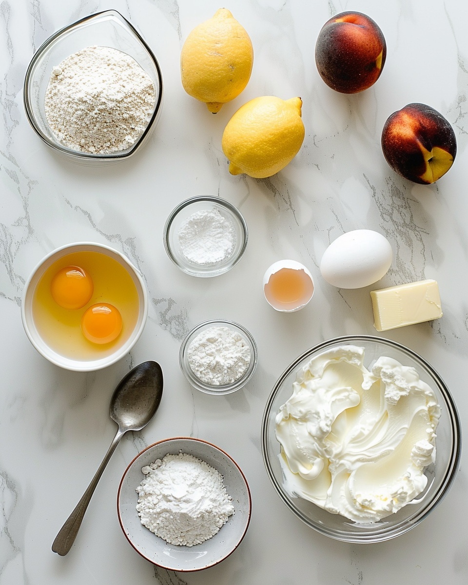 Single white scalloped dish showcasing a single serving of vibrant flan topped with tender caramelized peach slices, close-up angle revealing the smooth, creamy custard texture beneath the glossy amber caramel sauce, placed on a white plate with subtle blue floral patterns, spoon resting beside the dish on the plate, set on white marble surface with natural lighting highlighting the rich colors, intimate plated serving photo taken with an iphone --ar 4:5 --v 7