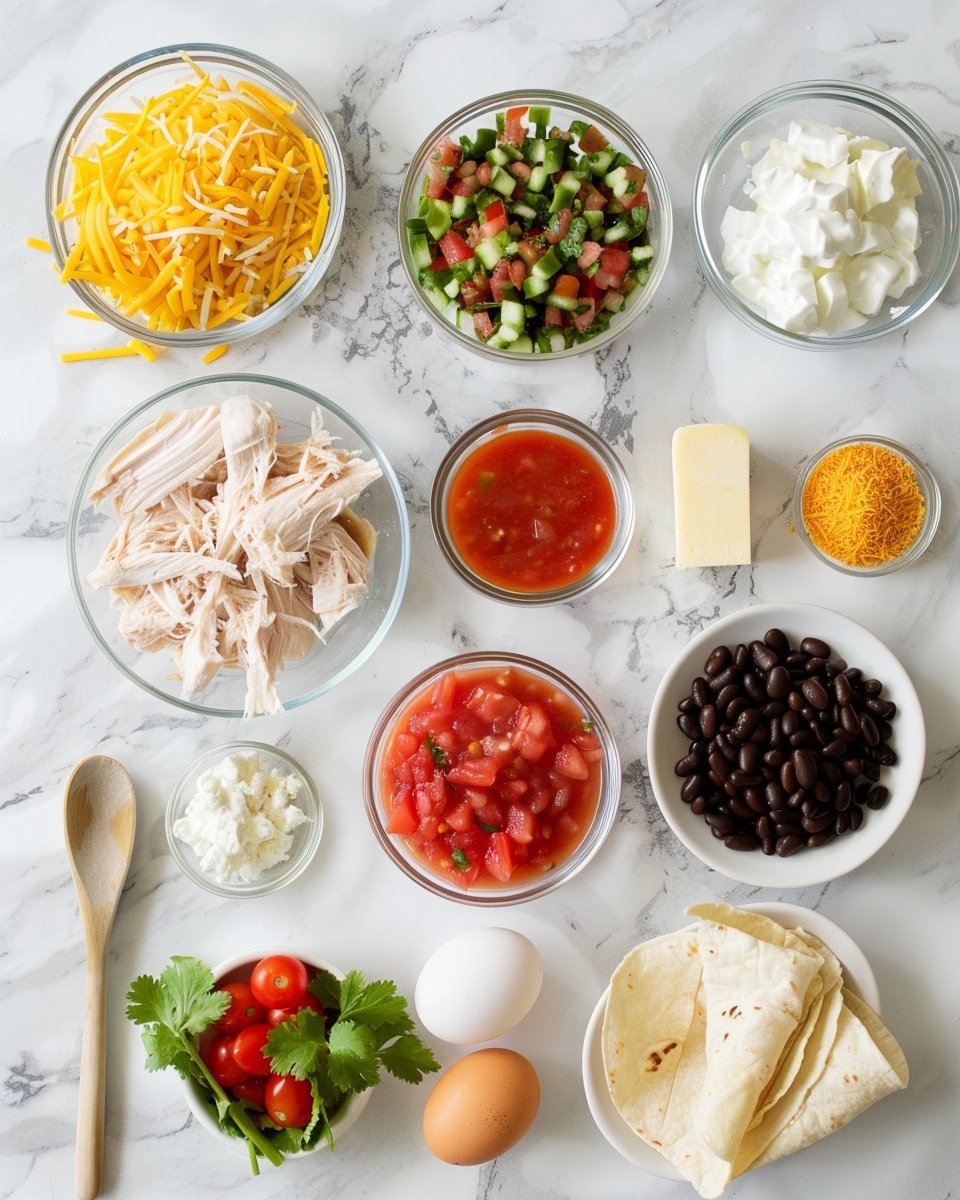 Single white plate with a generous plated portion of chicken taco salad featuring shredded chicken mixed with corn, green peas, and diced tomatoes, topped with fresh avocado chunks, a dollop of sour cream, and sprinkled with chopped cilantro, crisp yellow tortilla chips peeking from underneath, close-up angled view revealing the vibrant textures and layers of ingredients, natural lighting on white marble surface, styled like a food blog photo taken with an iphone --ar 4:5 --v 7