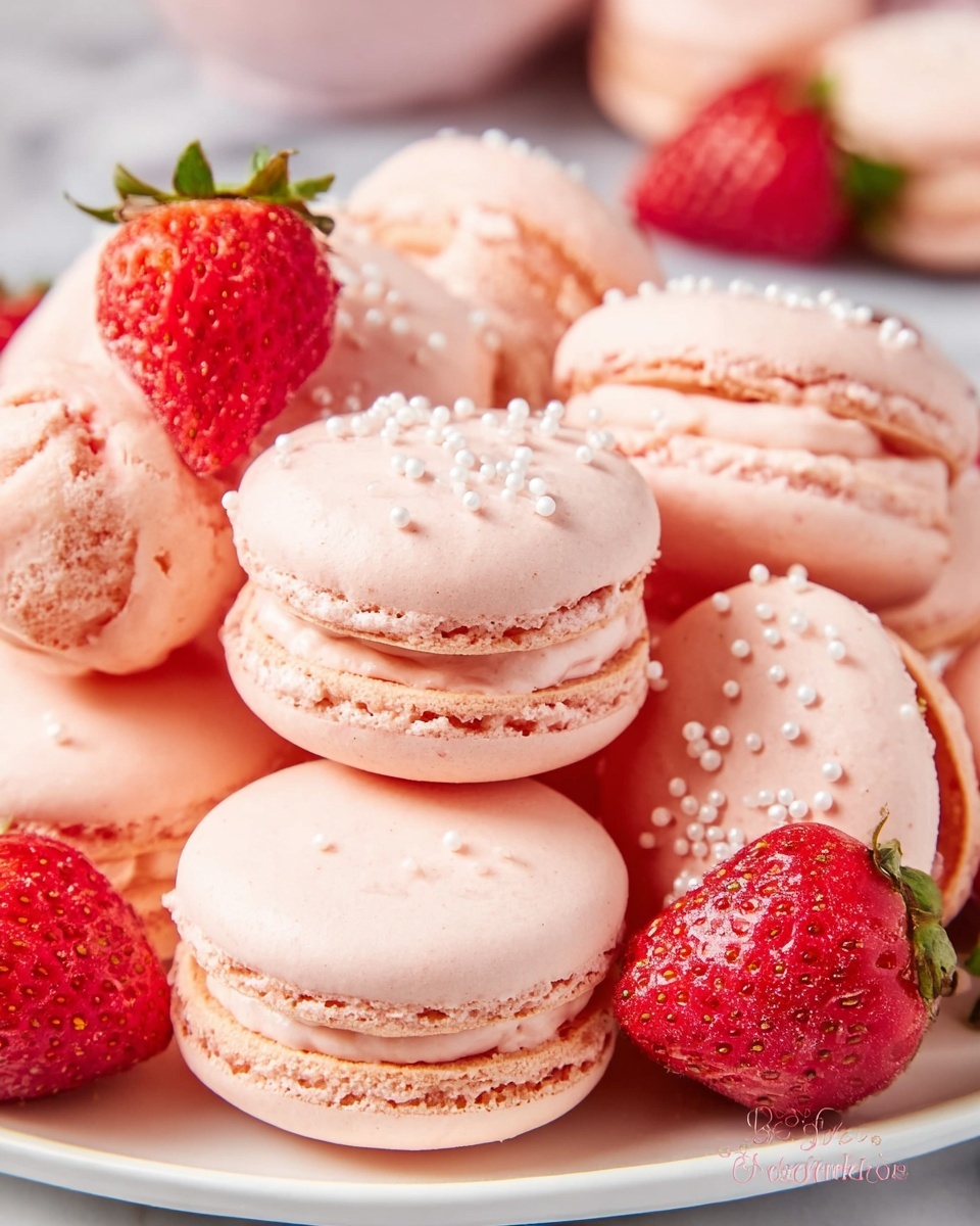 Strawberry Macarons with Cream Cheese Filling Recipe