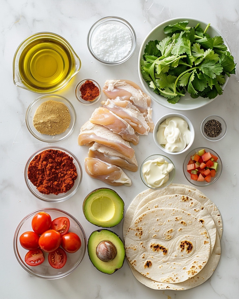 Single white plate featuring a neatly sliced burrito portion exposing the vibrant interior layers of grilled chicken chunks, black beans, corn kernels, diced tomatoes, and fresh spinach, all enveloped in a lightly toasted tortilla. The cross-section reveals a creamy, drizzle of seasoned sauce cascading over the filling, highlighting the texture contrast. The plate is set on a white marble surface with natural lighting emphasizing the warm, appetizing colors and fresh ingredients, styled like a food blog close-up shot. Photo taken with an iphone --ar 4:5 --v 7