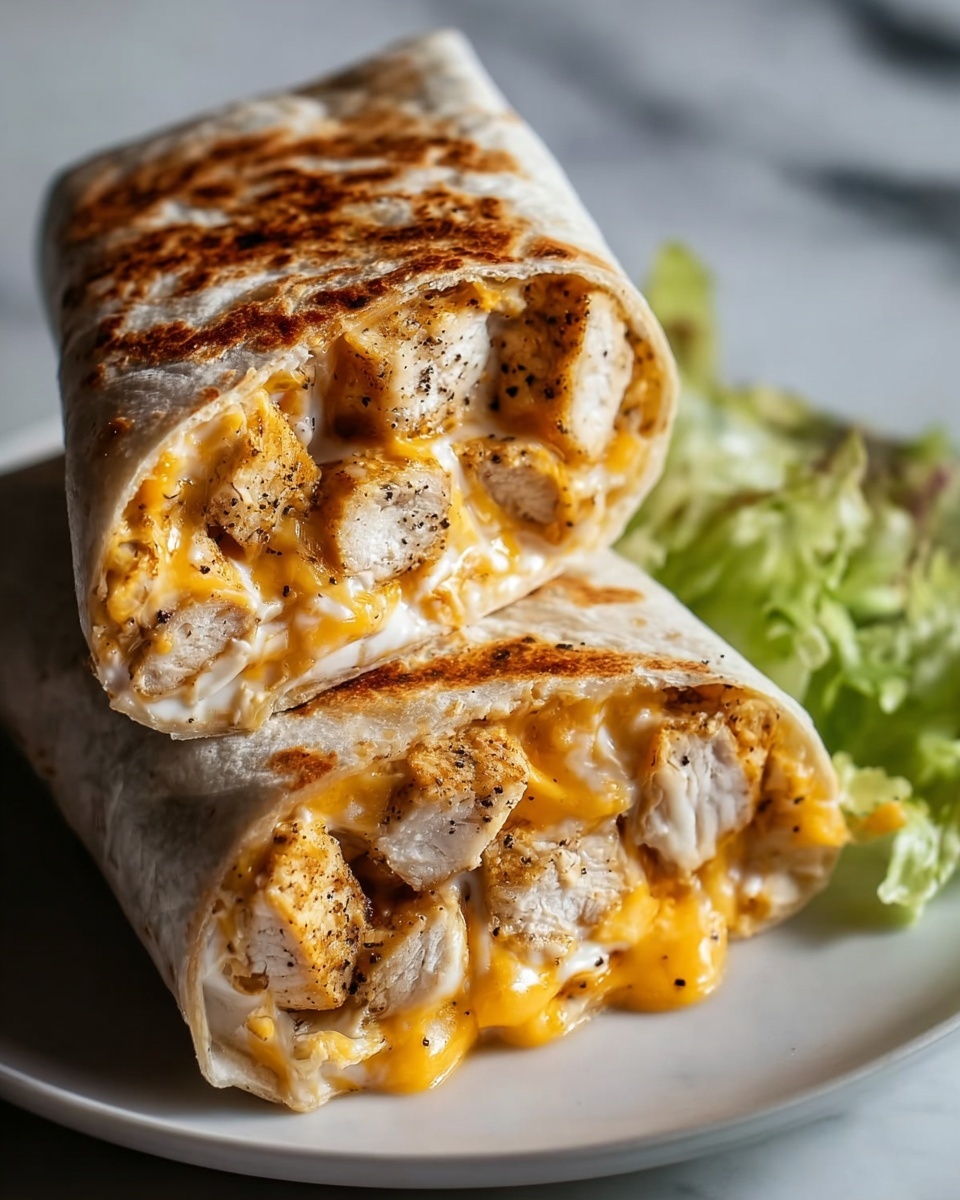 Cheesy Garlic Chicken Wraps Recipe