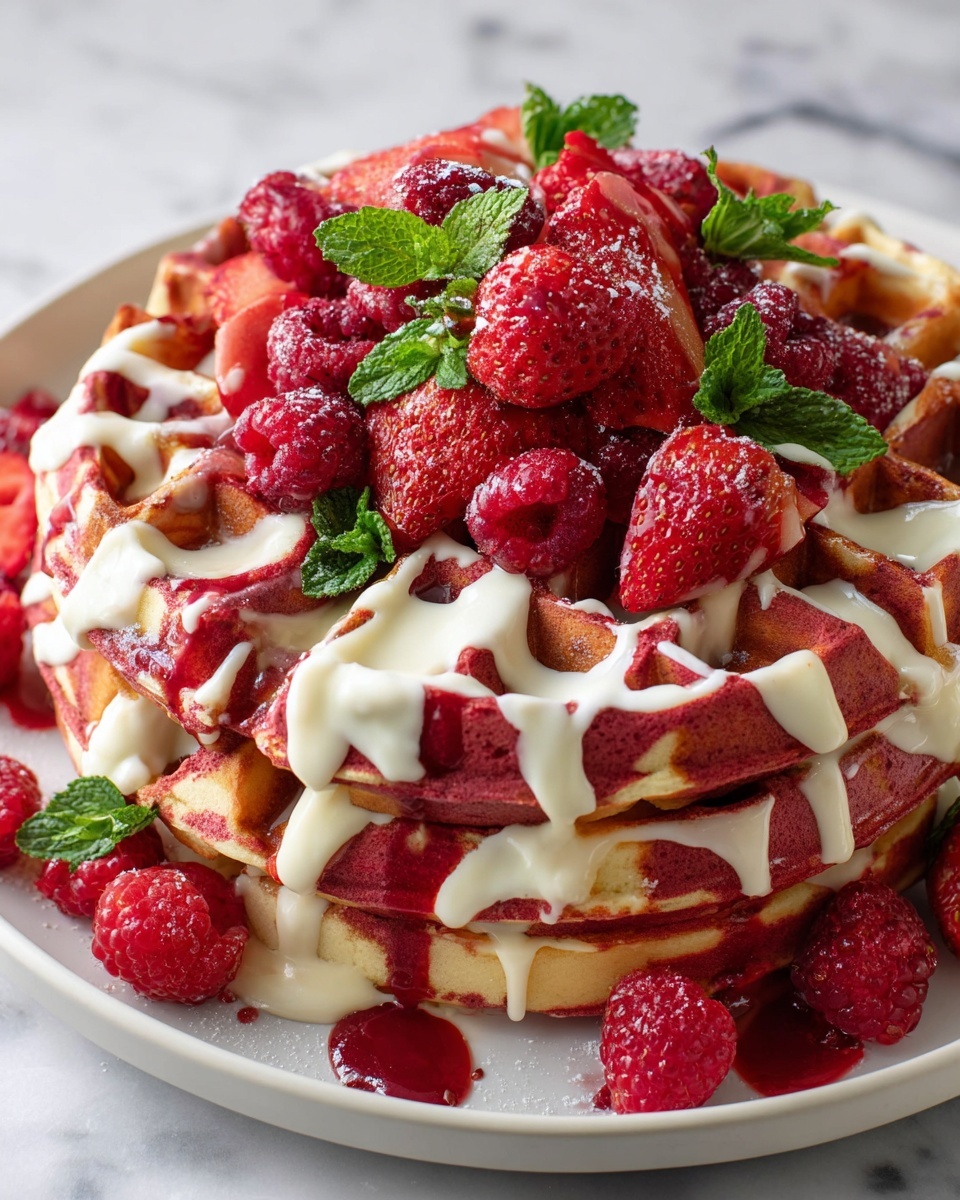 Red Velvet Marble Waffles Recipe
