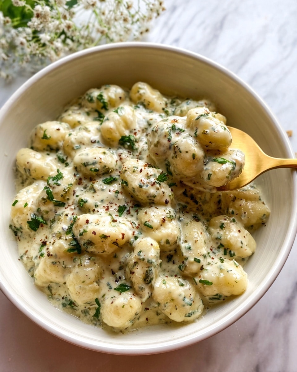 Creamy Garlic Pesto Gnocchi Recipe