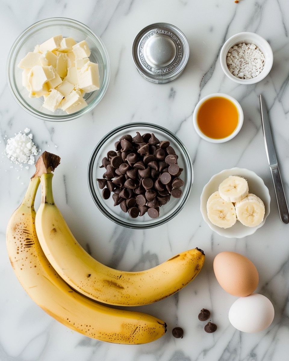 Whole square banana cheesecake presented on a large white round serving plate, beautifully decorated with dried banana chips, crumbled wafers, and drizzled creamy white icing on top, the entire cheesecake uncut and perfectly smooth, photographed from a slight 3/4 angle on a white marble countertop with natural lighting, styled like a professional food magazine hero shot photo taken with an iphone --ar 4:5 --v 7