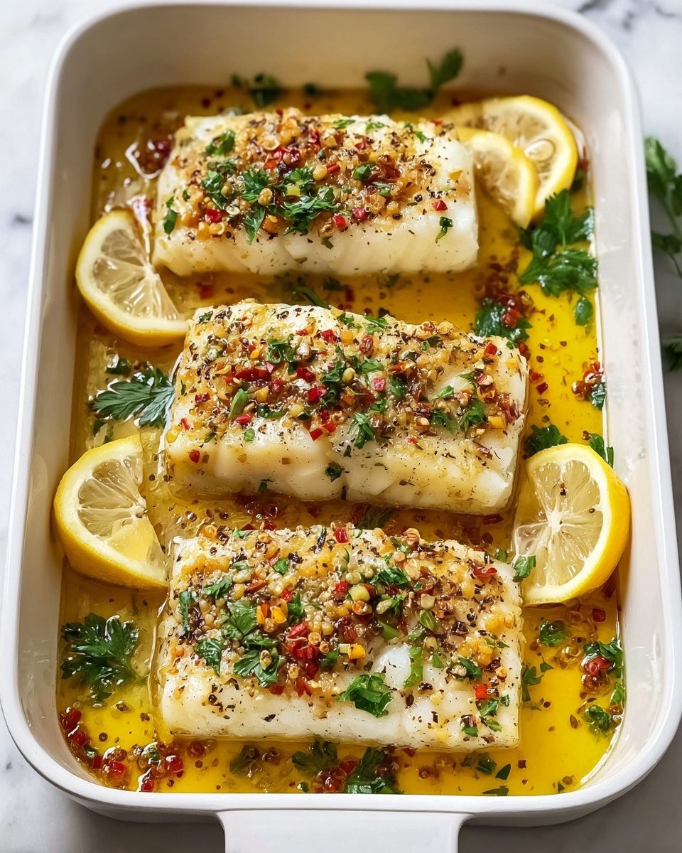 Mediterranean Baked Cod with Lemon and Garlic Recipe