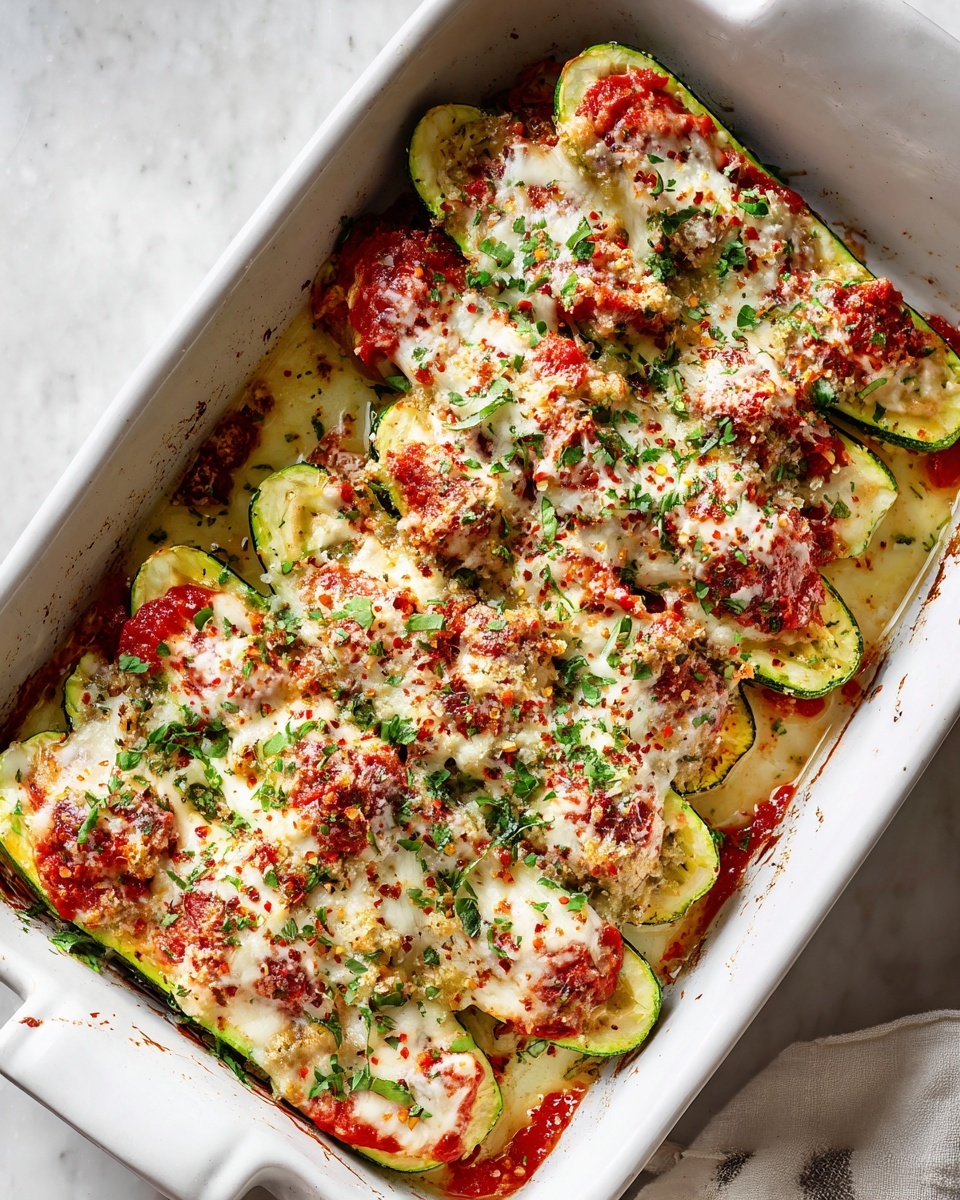 Lasagna Stuffed Zucchini Boats Recipe