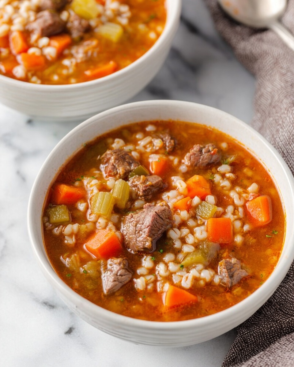 Easy Instant Pot Beef Barley Soup Recipe